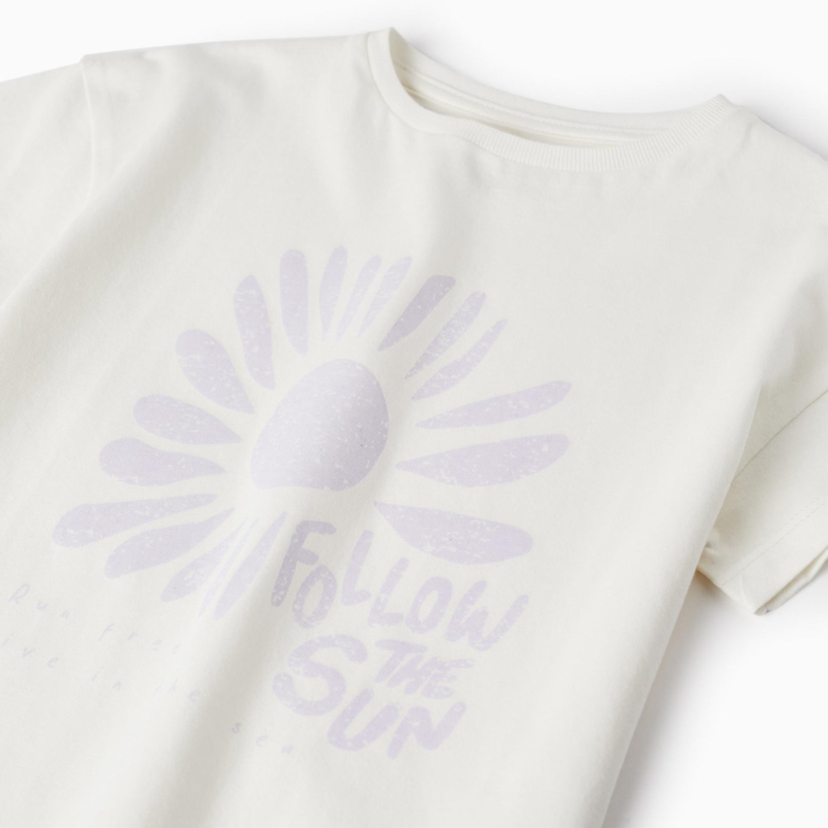 Short Sleeve T-Shirt for Girls 'Follow the Sun', White