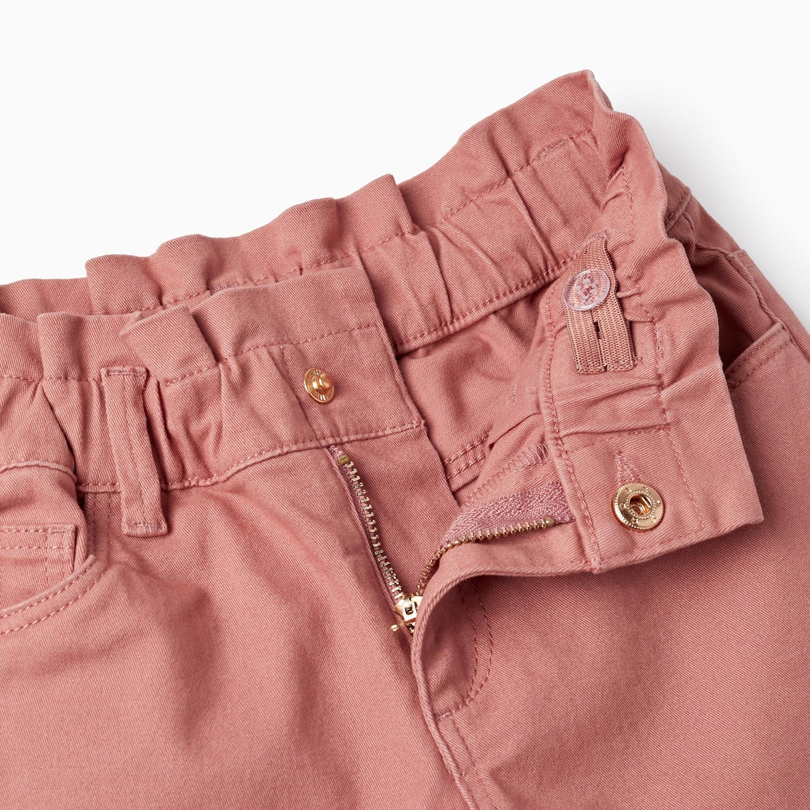 Paperbag Waist Trousers for Girls, Pink