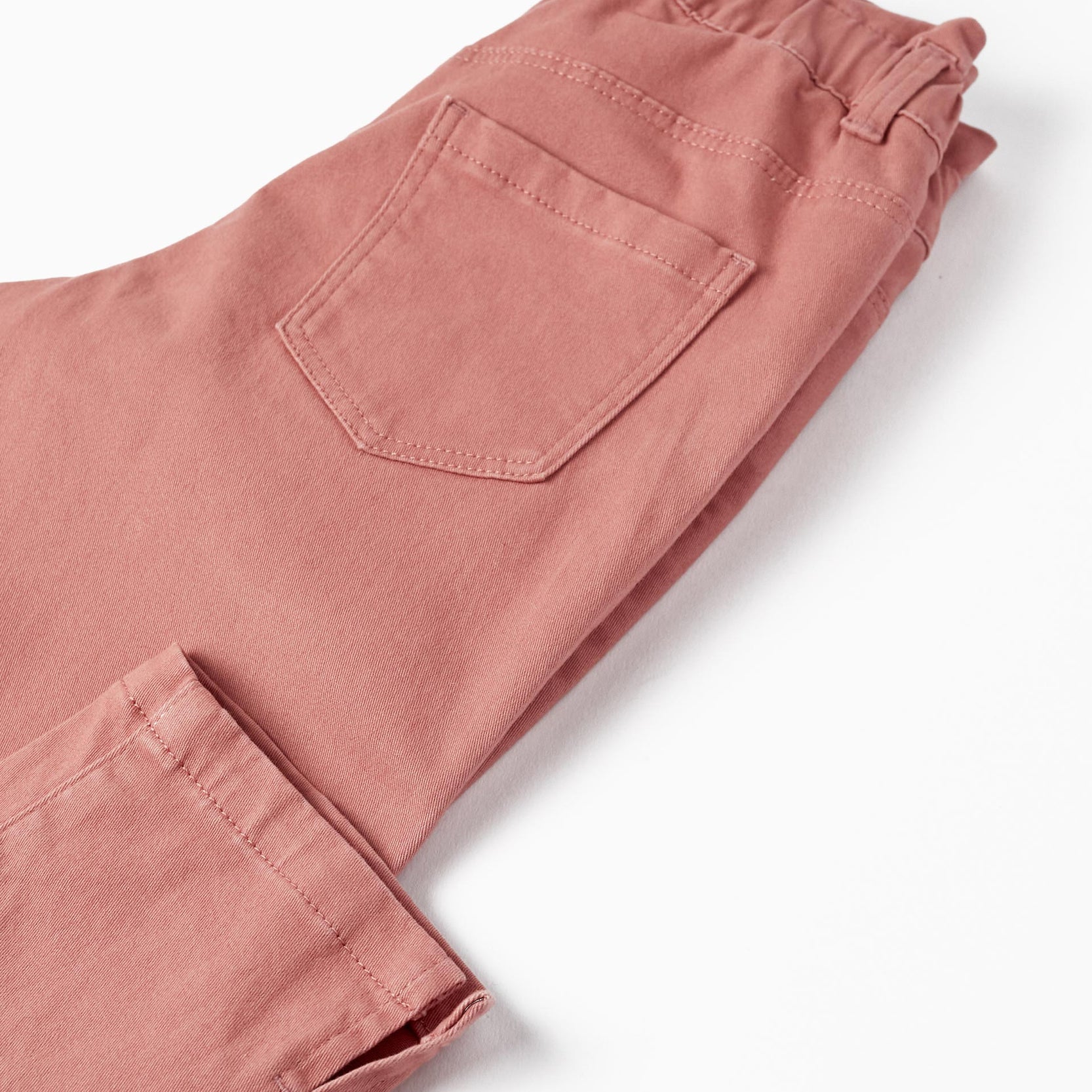 Paperbag Waist Trousers for Girls, Pink