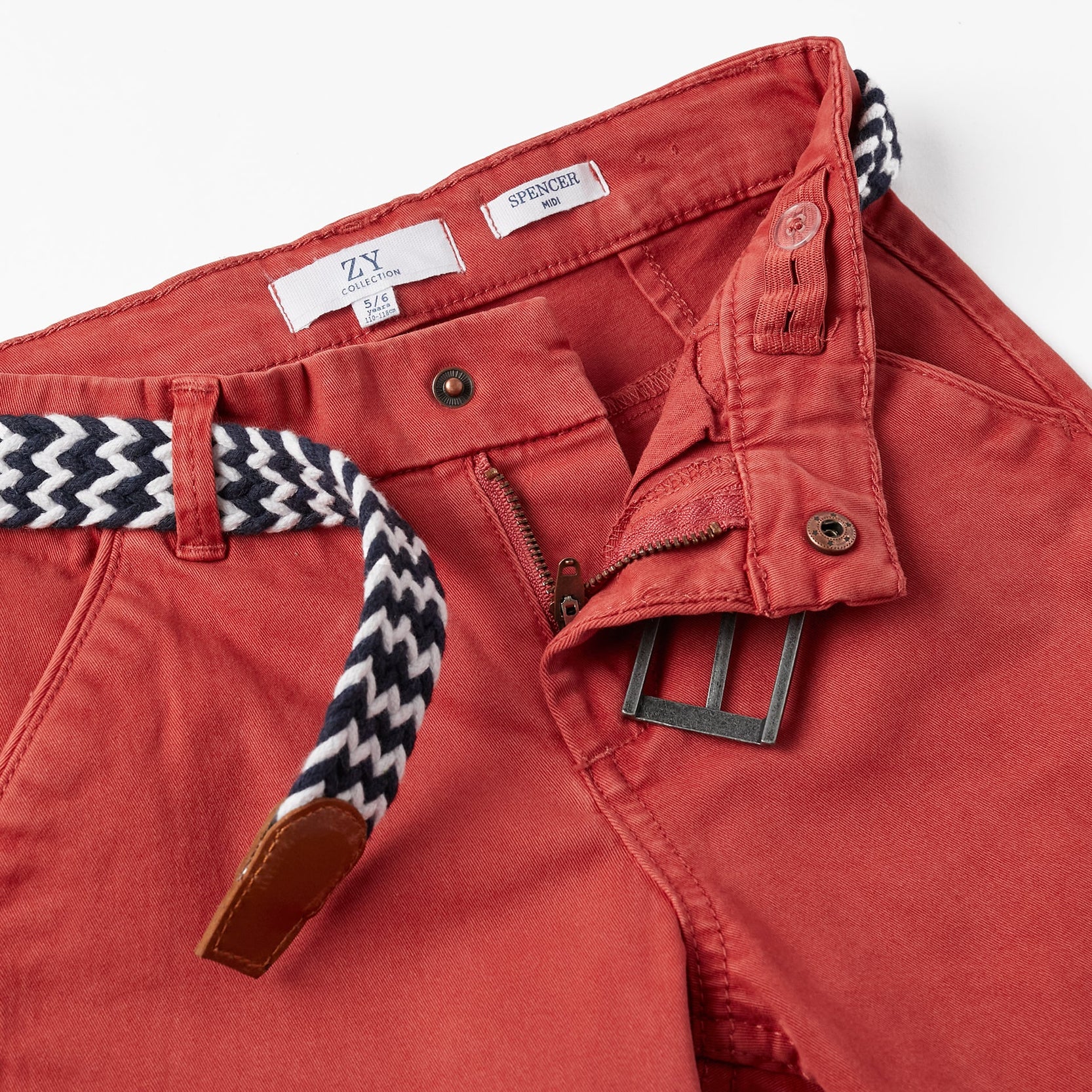 Shorts with Belt for Boys 'Midi', Red