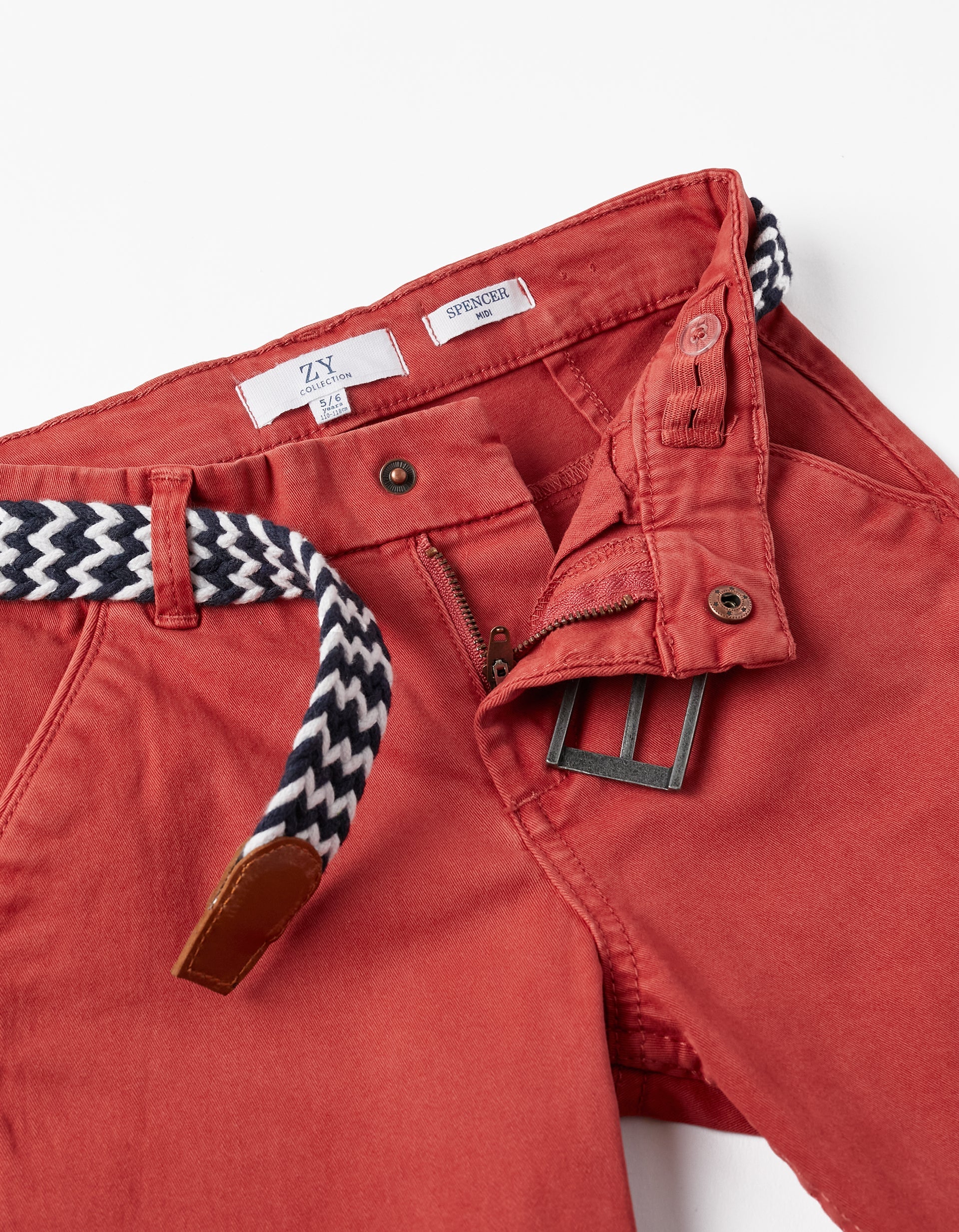 Shorts with Belt for Boys 'Midi', Red