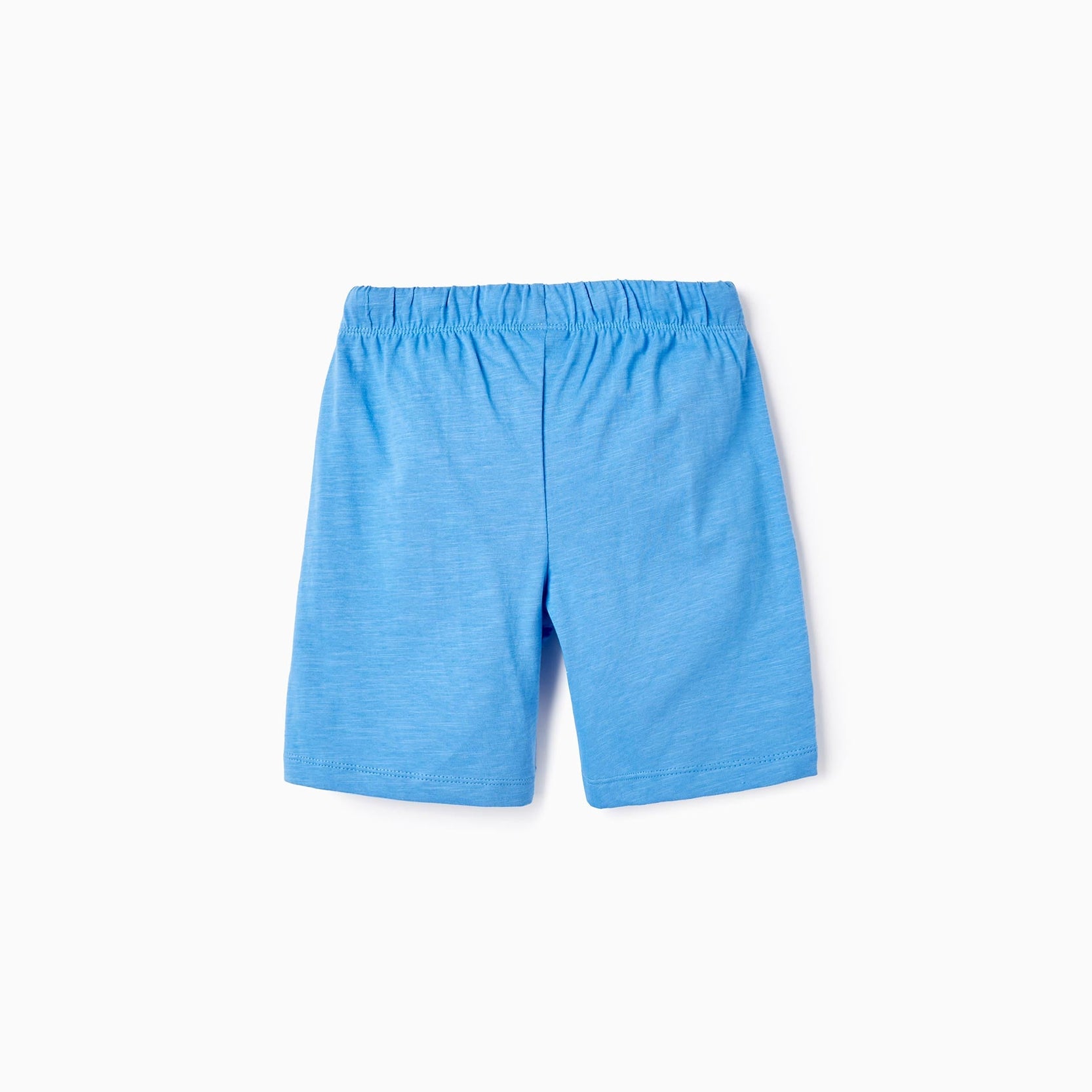 2 Cotton Jersey Shorts for Boys, Blue/Grey