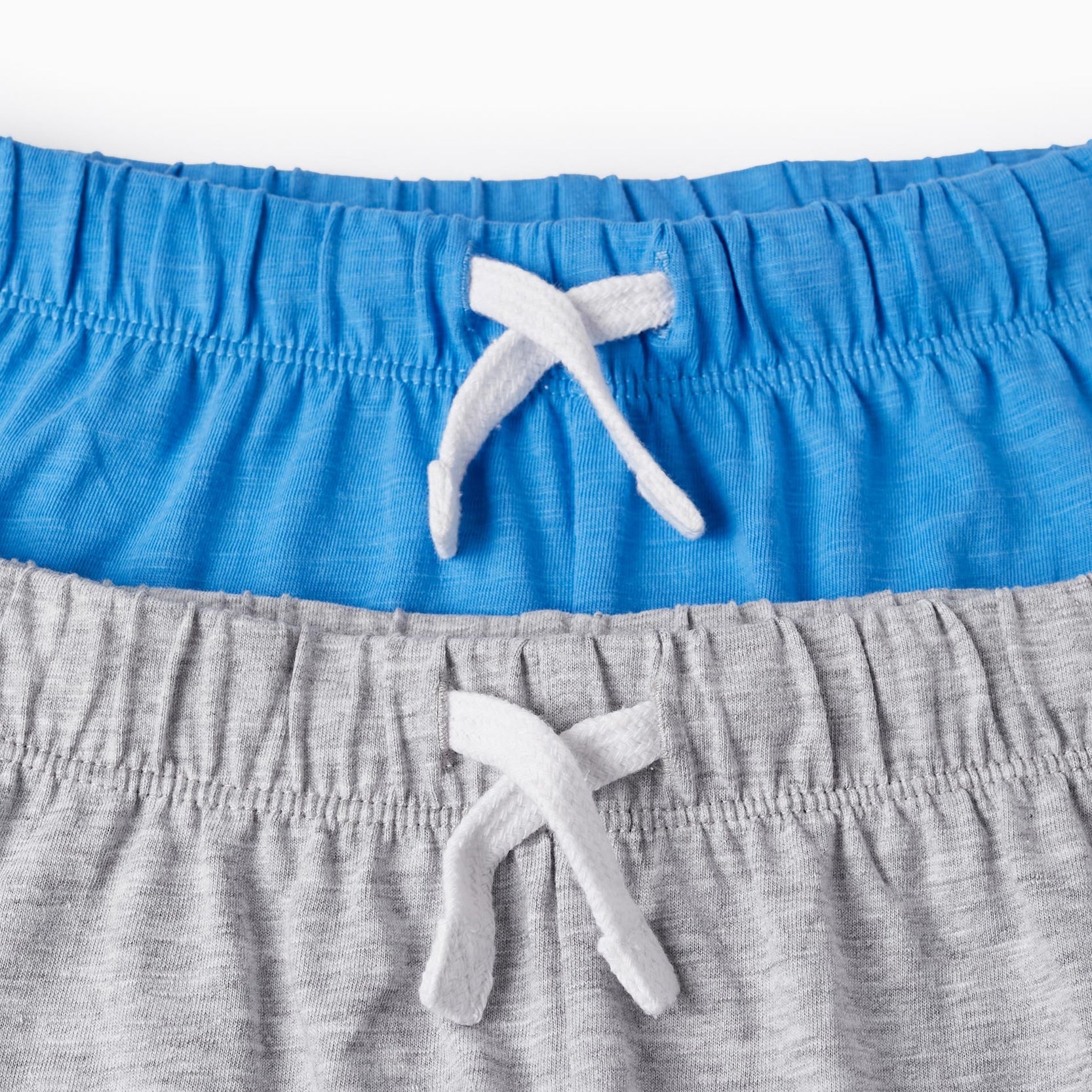 2 Cotton Jersey Shorts for Boys, Blue/Grey