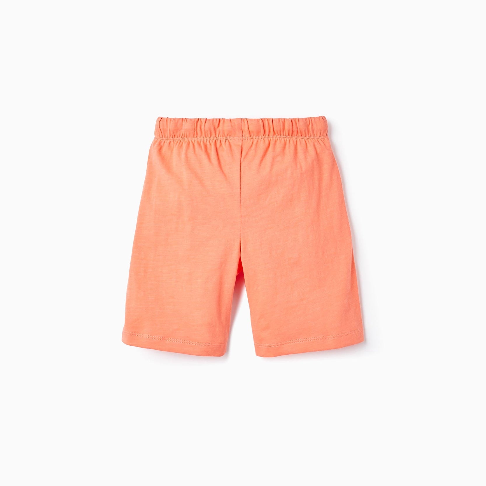 2 Cotton Jersey Shorts for Boys, Yellow/Coral