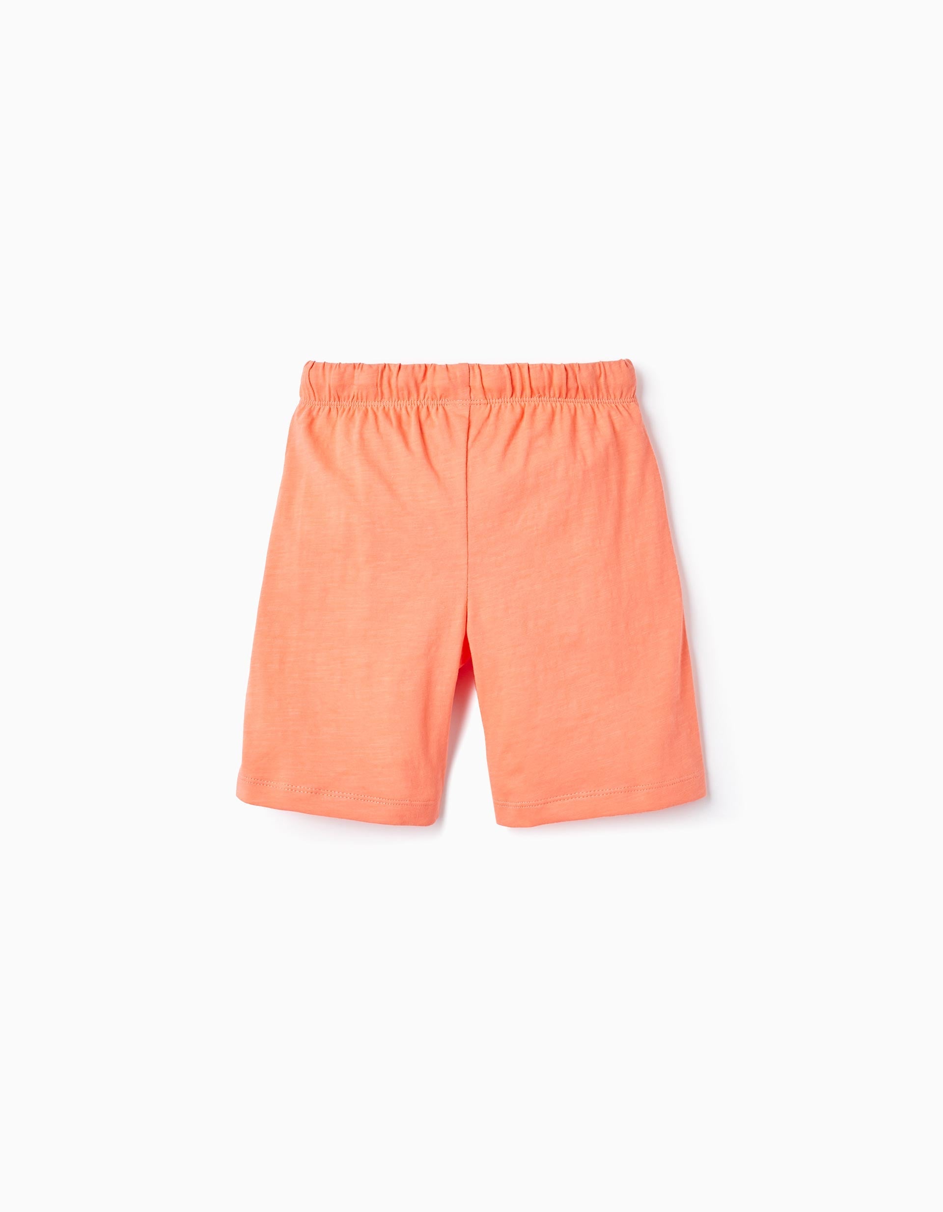2 Cotton Jersey Shorts for Boys, Yellow/Coral