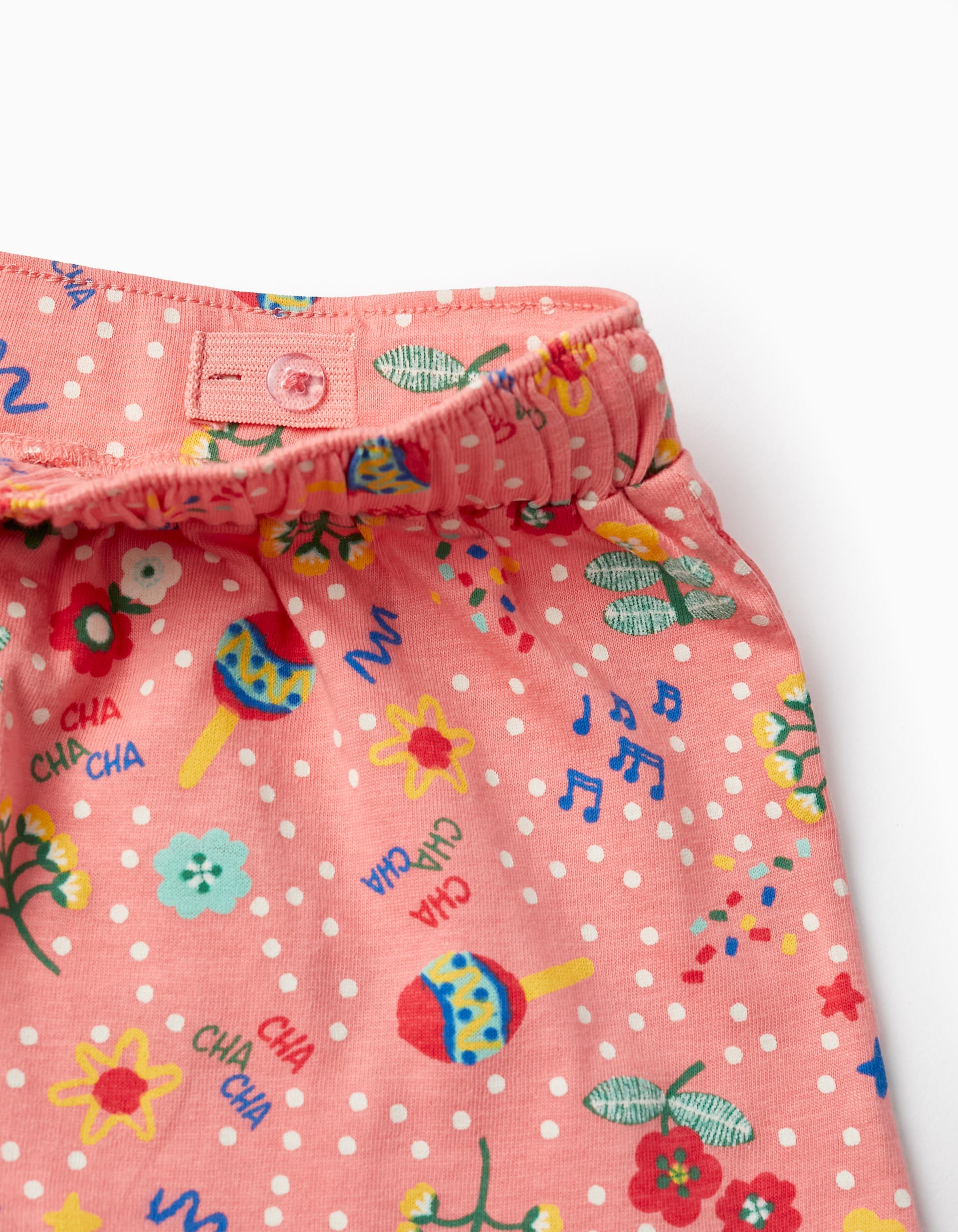 T-shirt + Shorts for Baby Girls 'Flowers', White/Coral