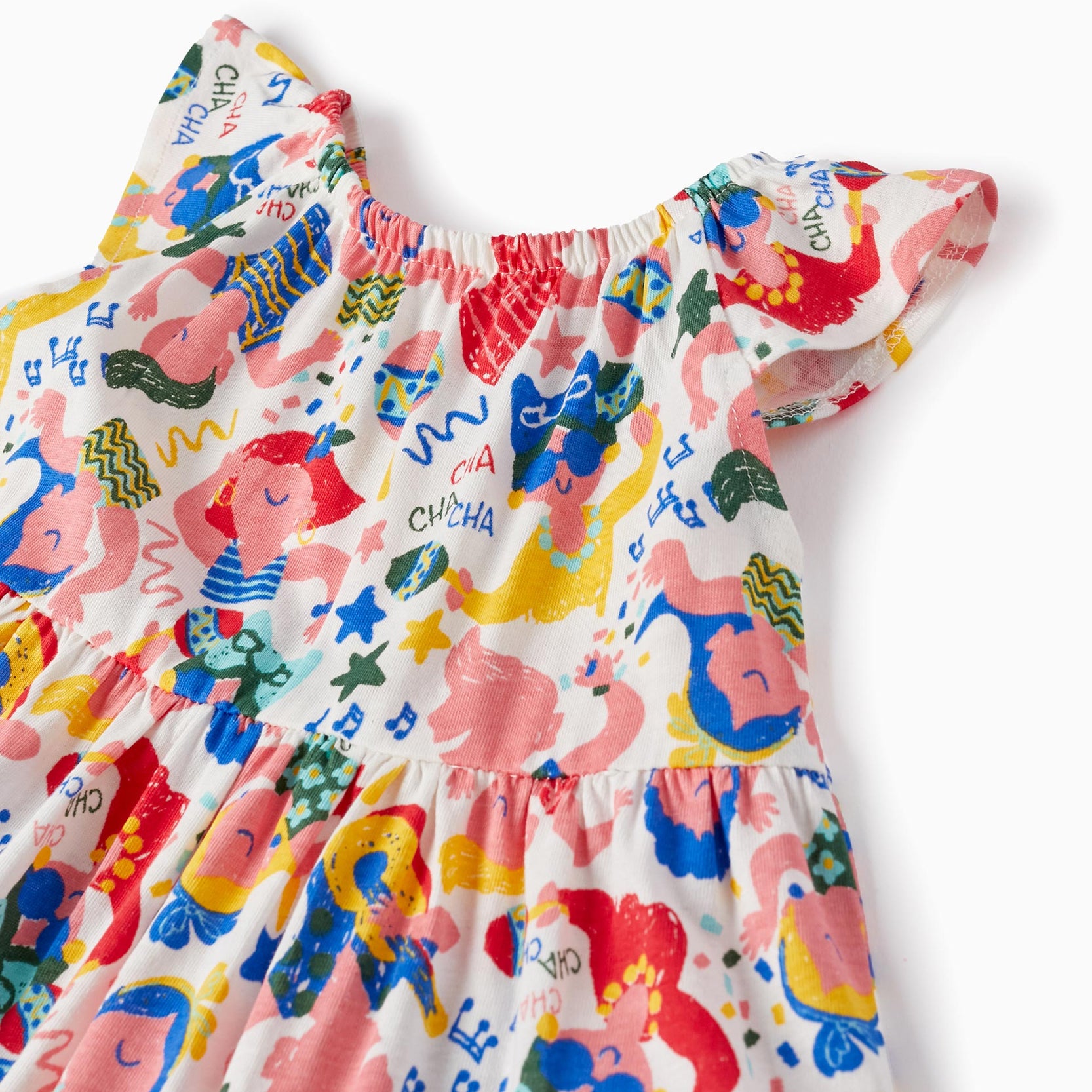 Cotton Dress with Print for Baby Girls 'Cuba', White