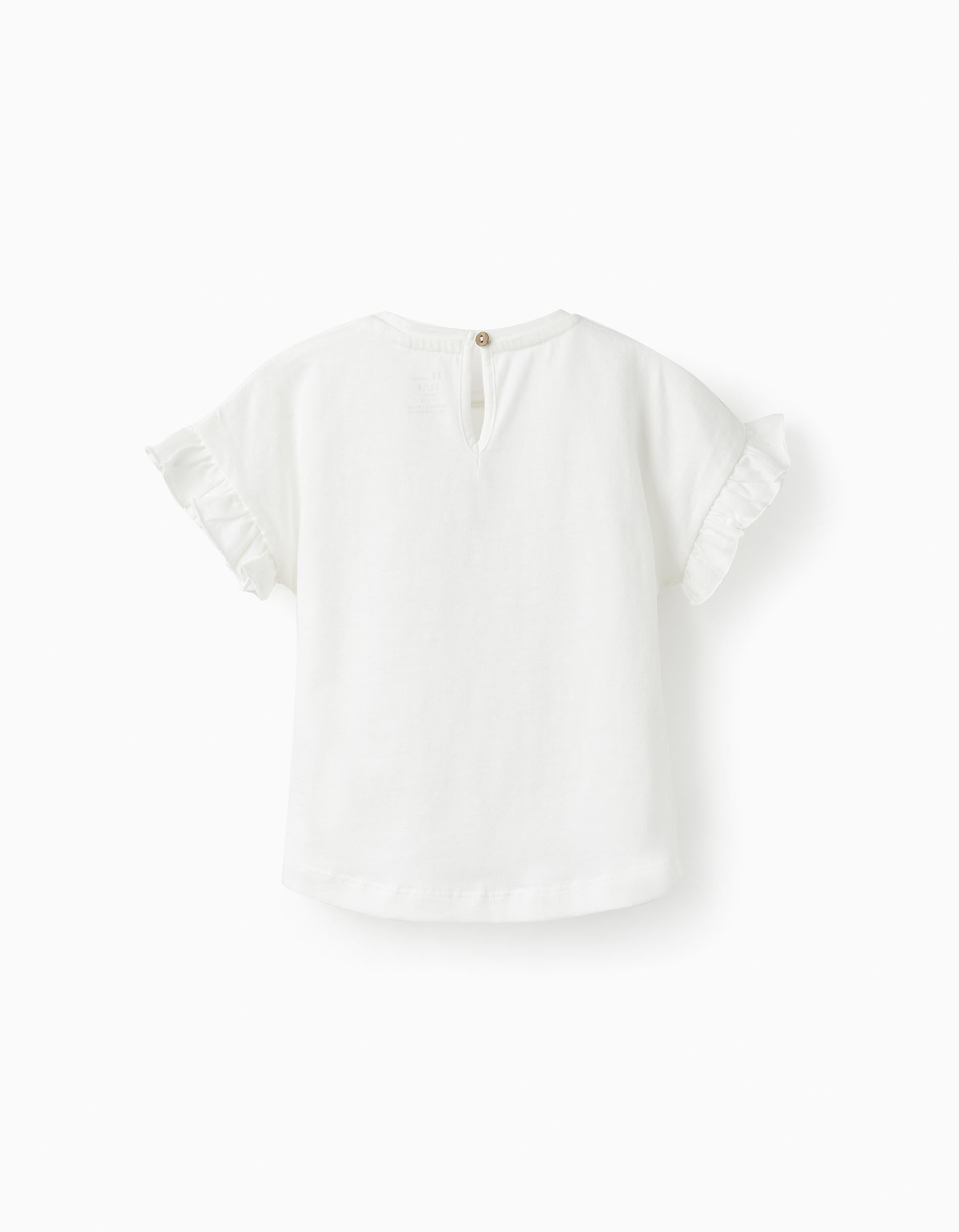 Short Sleeve T-Shirt for Baby Girls 'Kindness Matters', White