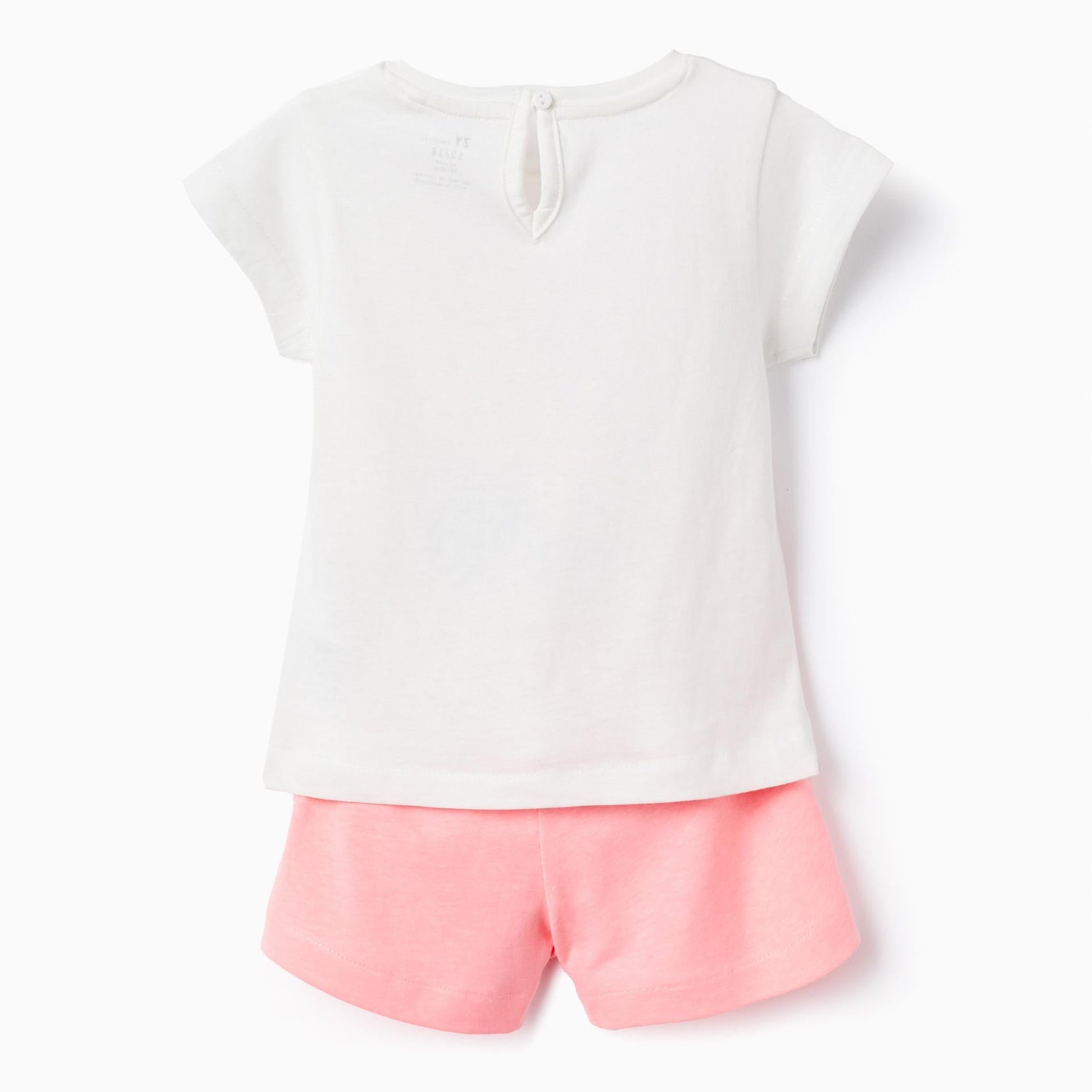 T-shirt + Shorts for Baby Girls 'Explorer', White/Coral