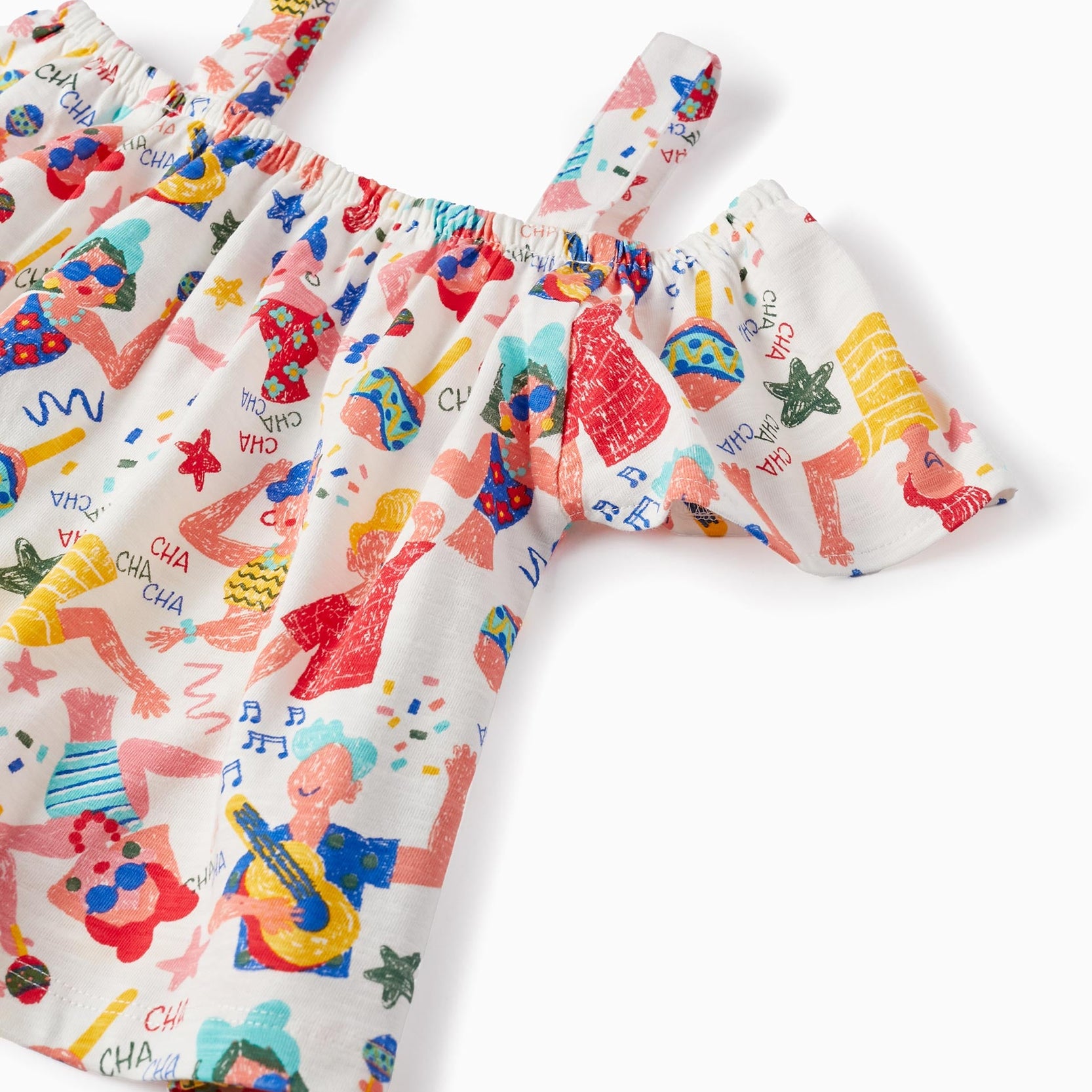 Cotton Top for Girls 'Cha Cha Cha', White