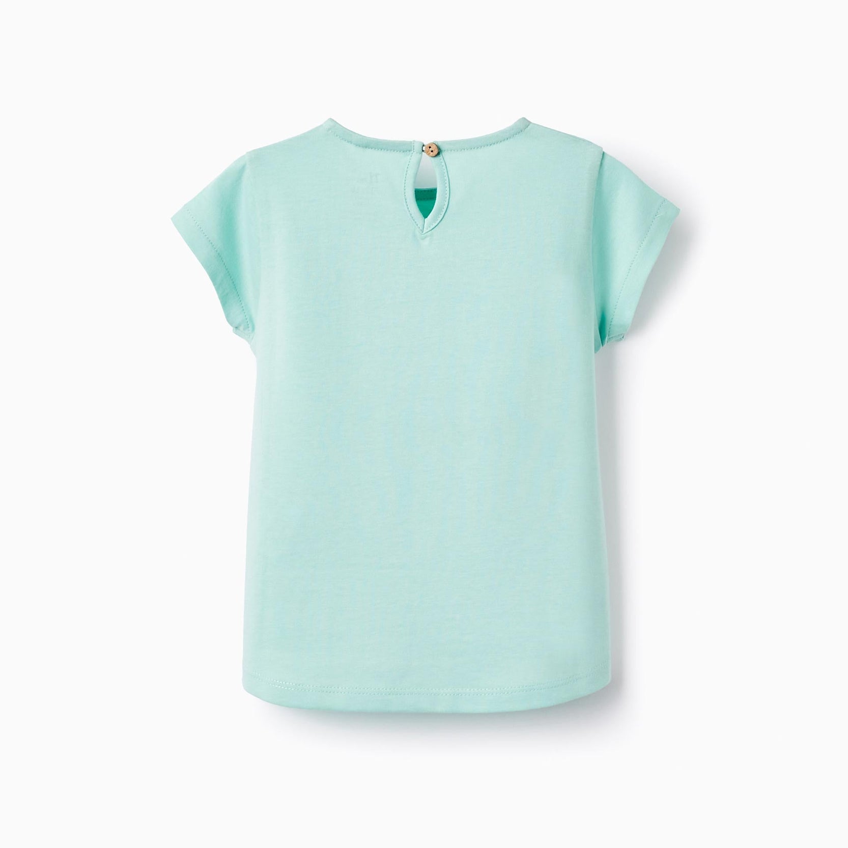 Cotton T-shirt for Baby Girls 'Cha Cha Cha', Aqua Green