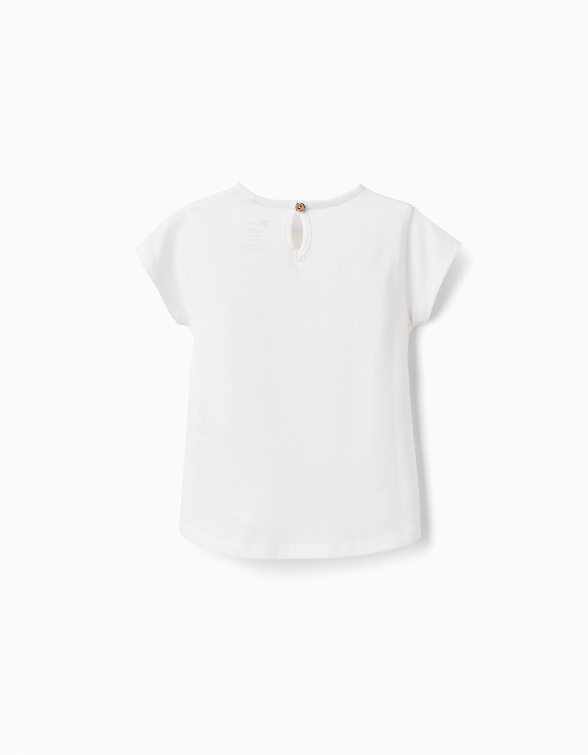 Cotton T-shirt for Baby Girls 'Cuba', White