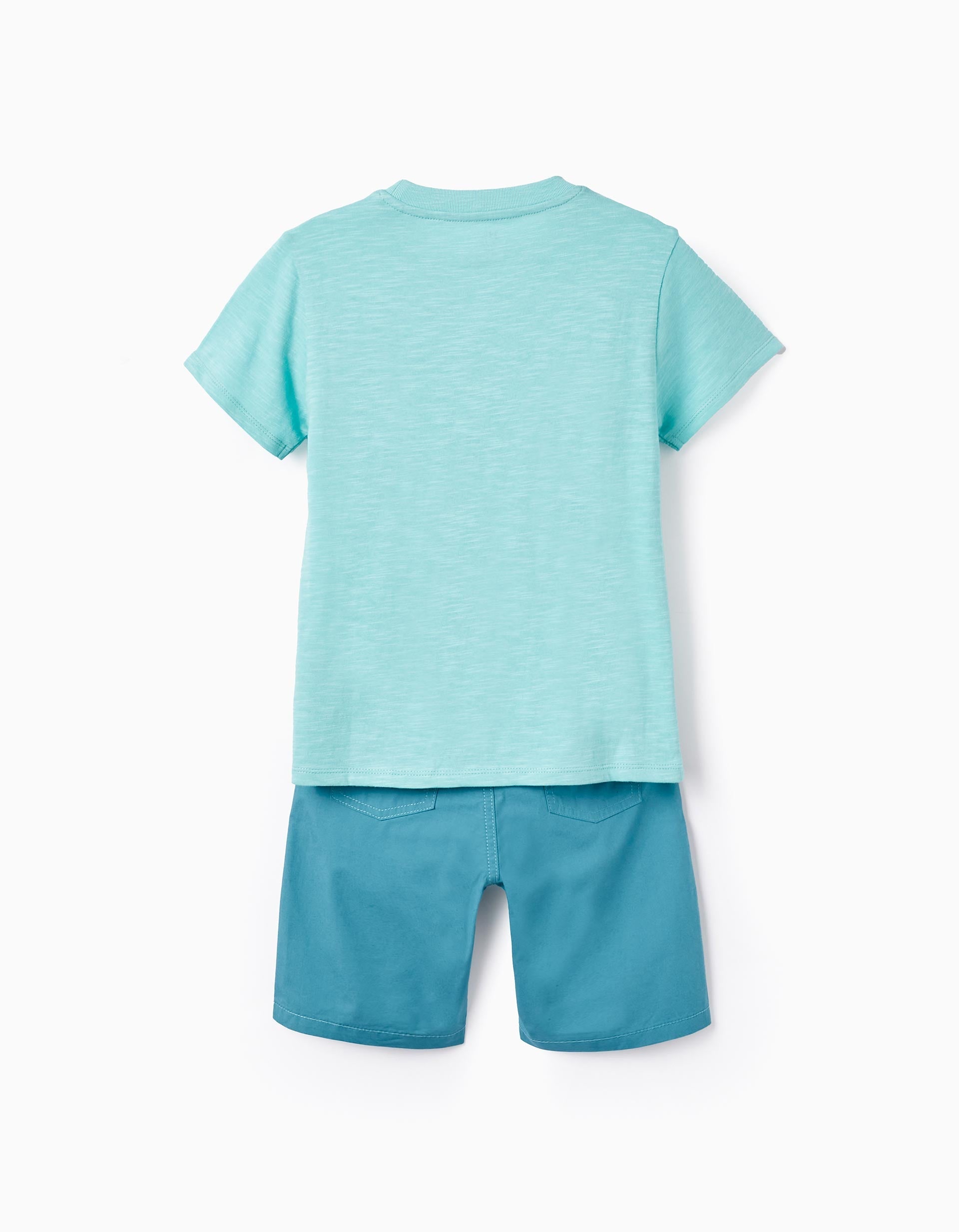 T-shirt + Shorts for Boys 'Cuba', Blue/Aqua Green