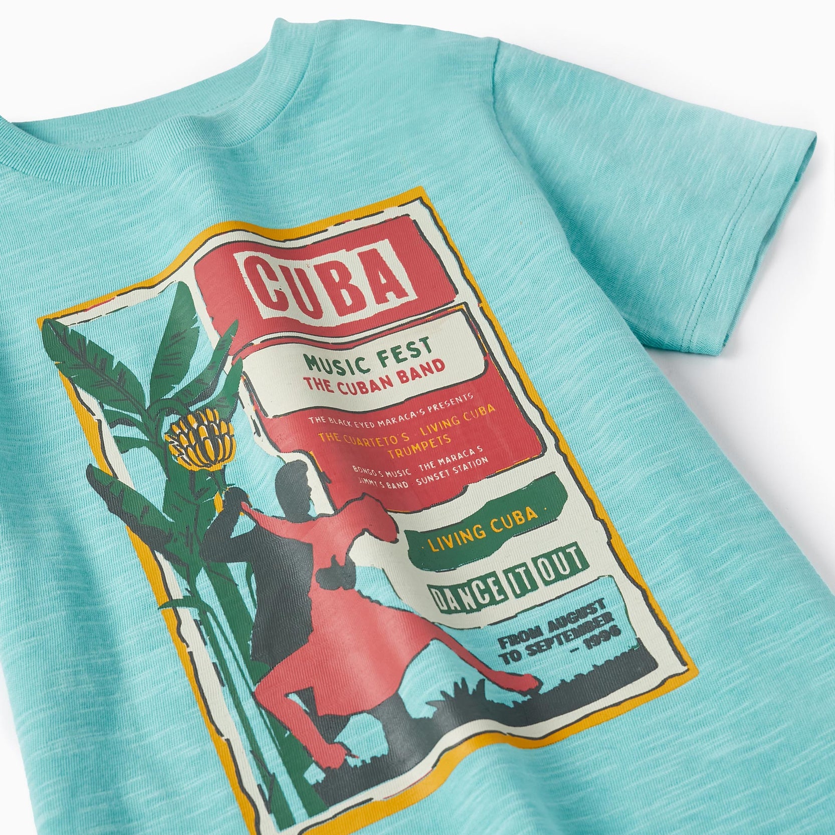 T-shirt + Shorts for Boys 'Cuba', Blue/Aqua Green