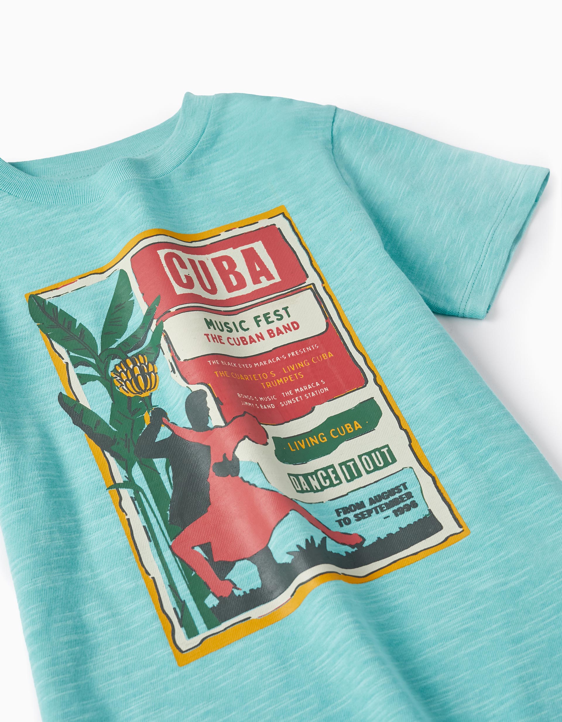 T-shirt + Shorts for Boys 'Cuba', Blue/Aqua Green