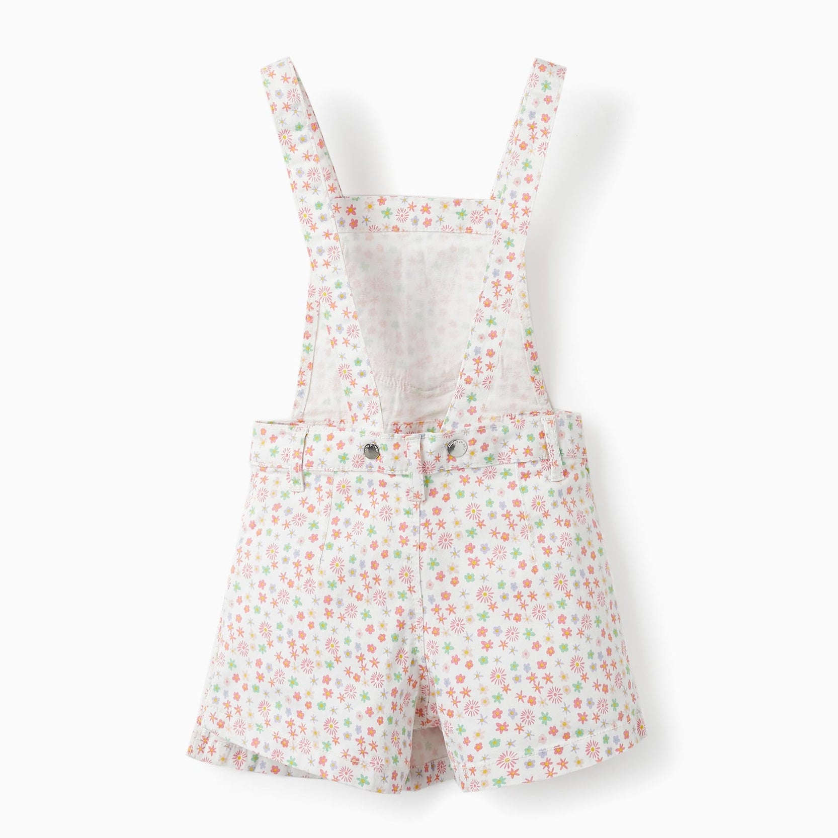Floral Pattern Dungaree Skirt for Girls, Multicolour