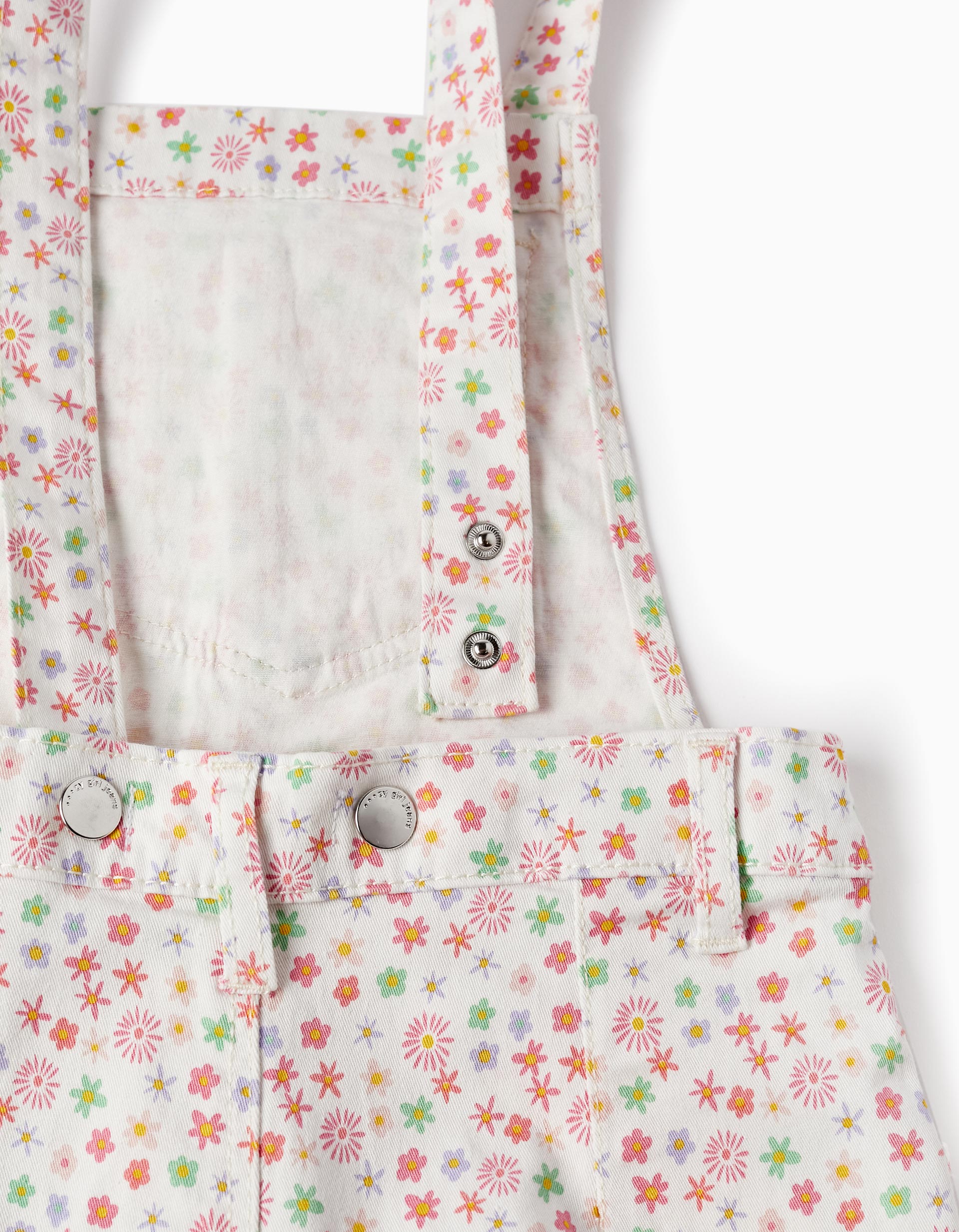 Floral Pattern Dungaree Skirt for Girls, Multicolour