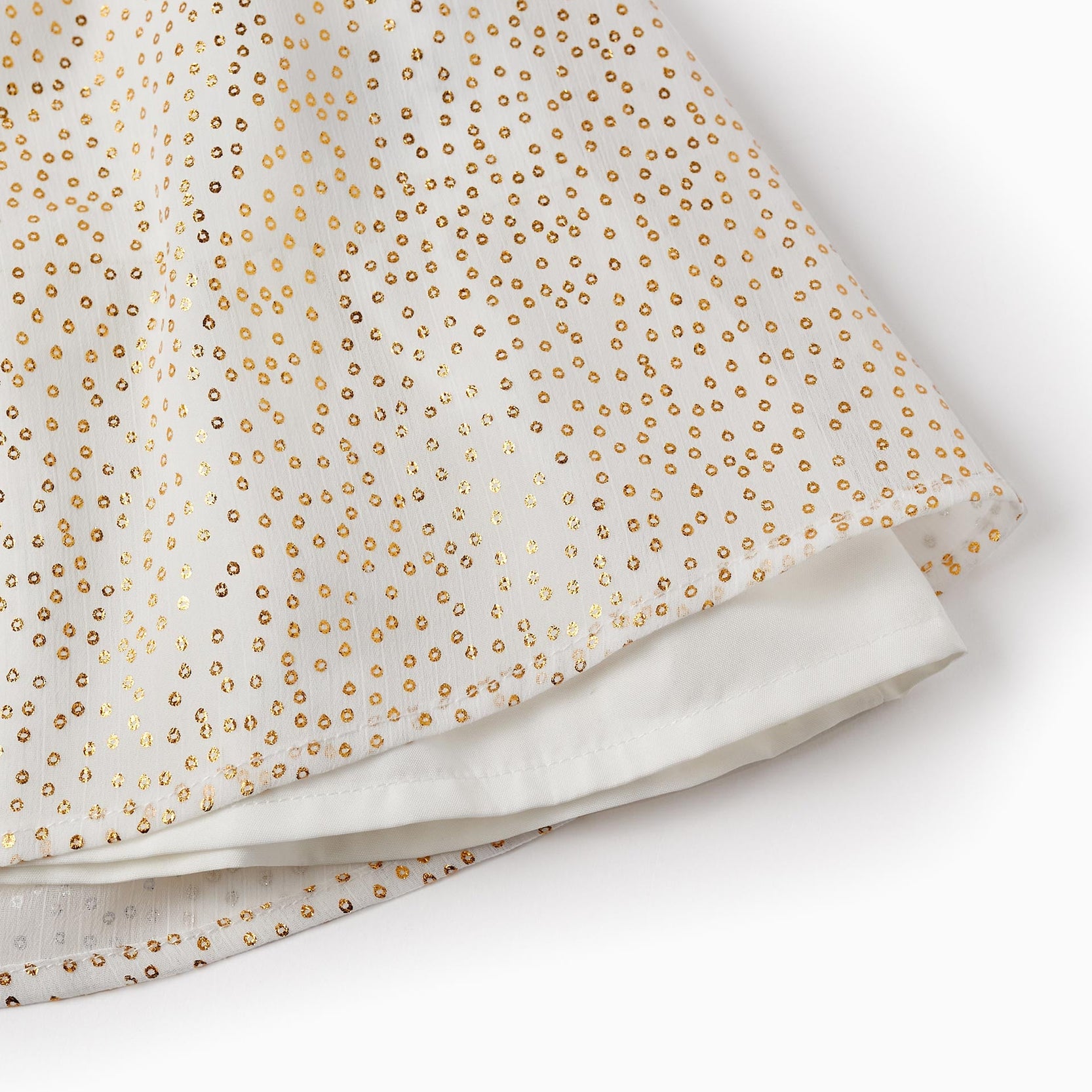 Ceremony Dress for Baby Girls, White/Gold