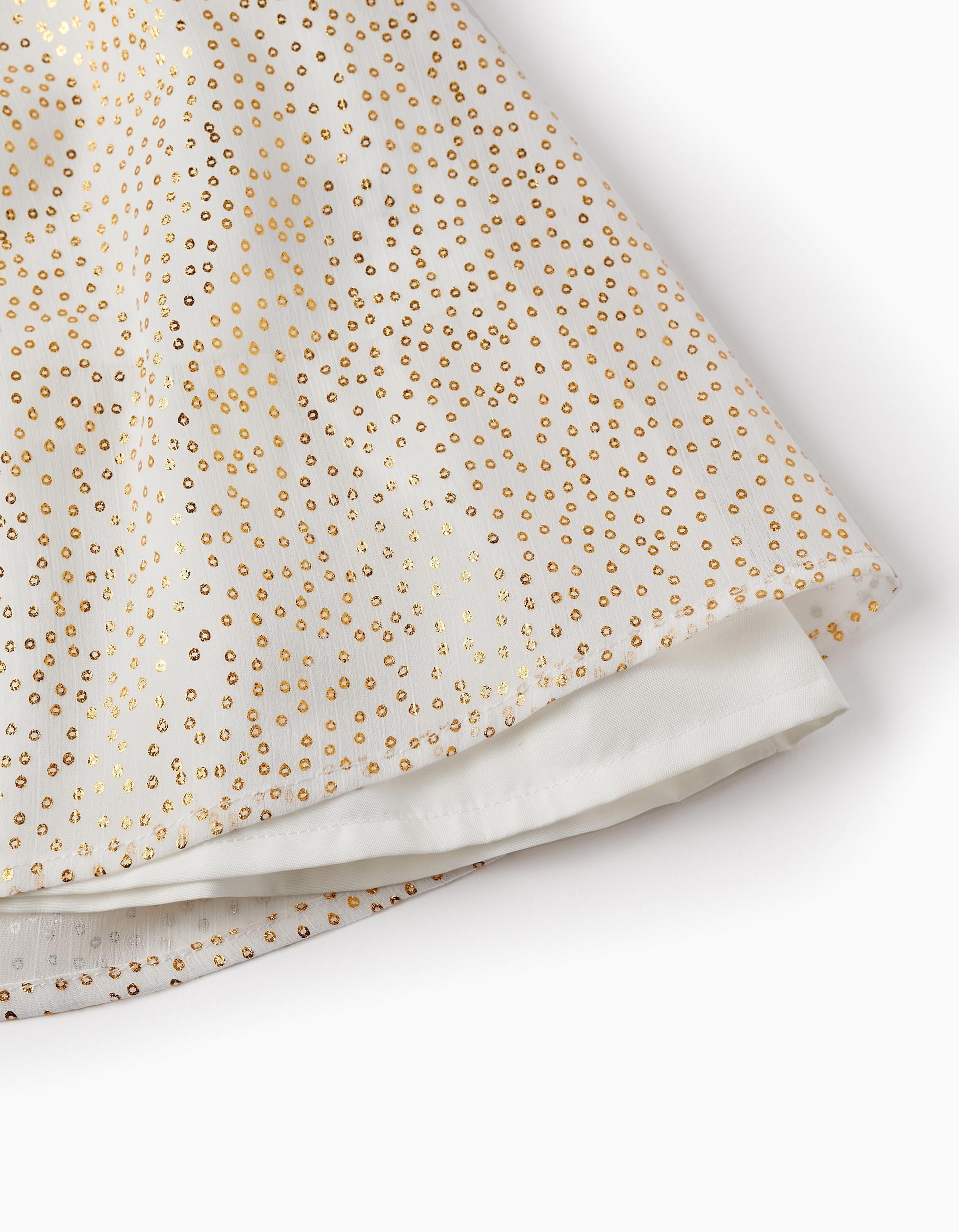 Ceremony Dress for Baby Girls, White/Gold