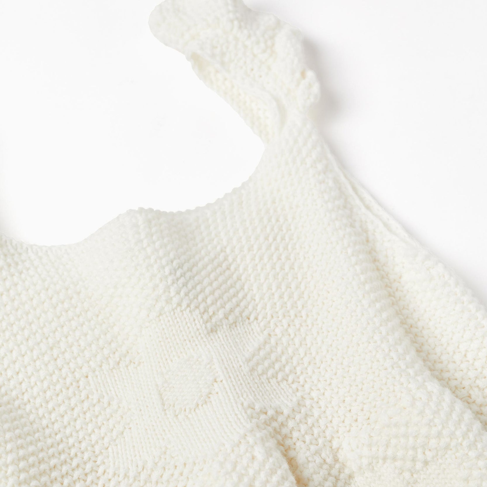 Knitted Top + Bloomers for Baby Girls, White