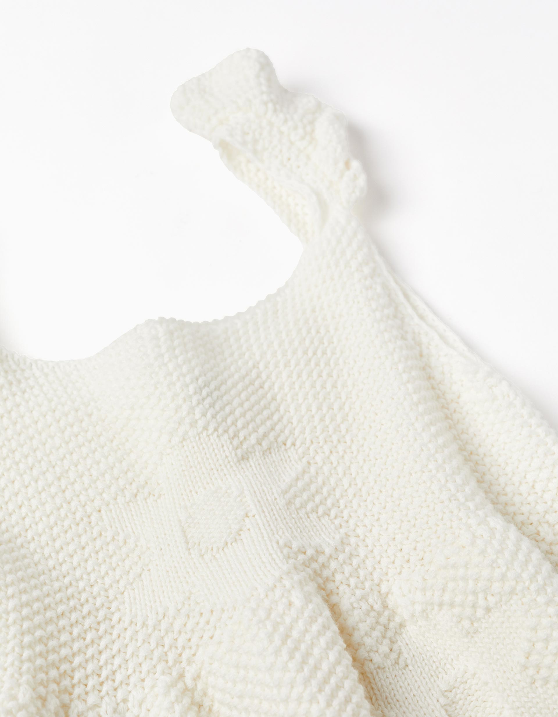 Knitted Top + Bloomers for Baby Girls, White