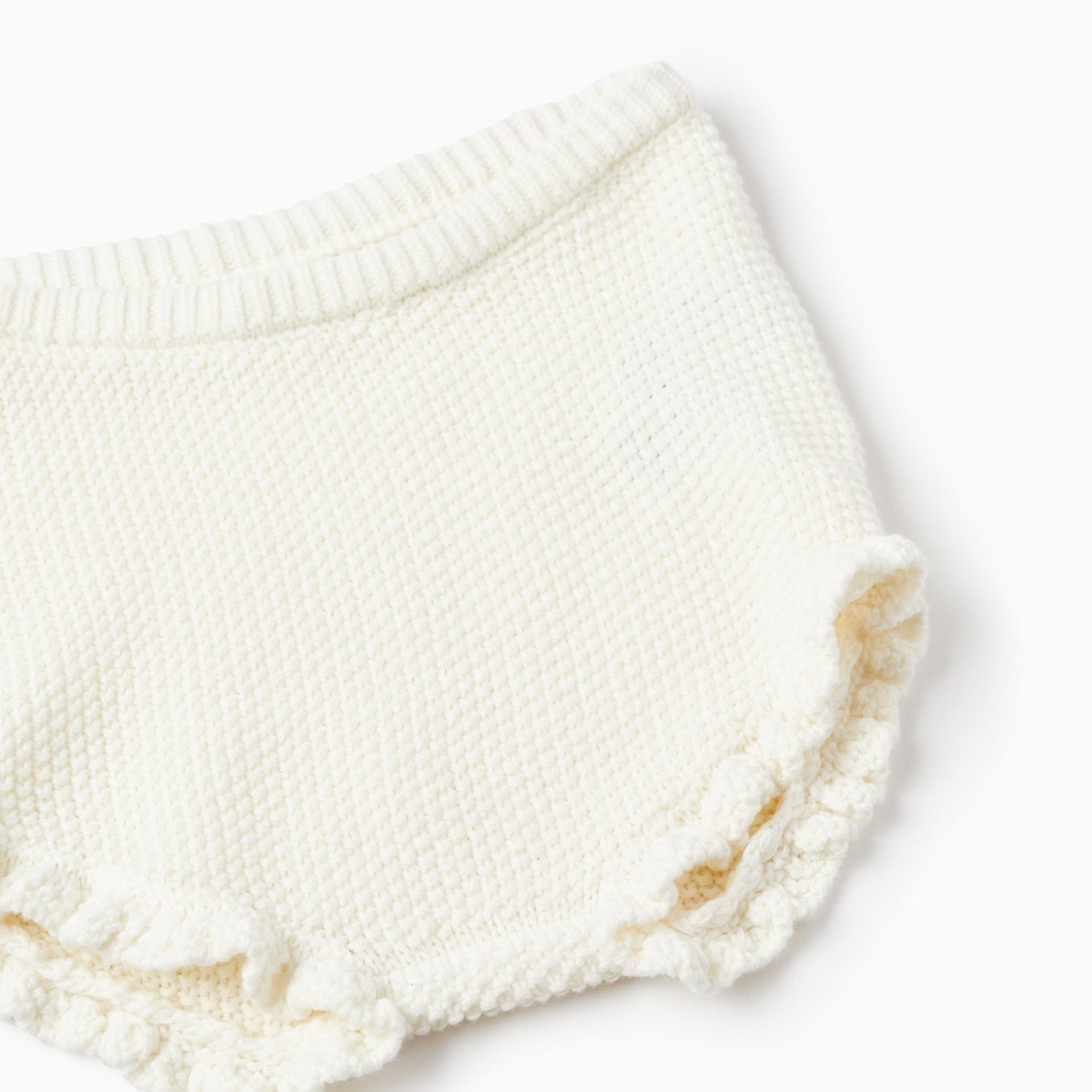 Knitted Top + Bloomers for Baby Girls, White