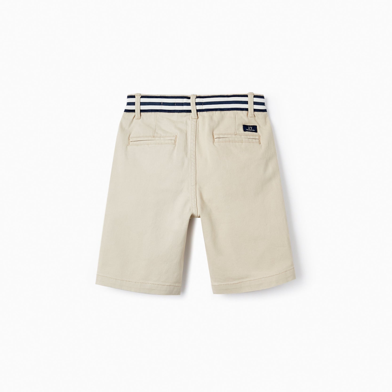 Cotton Midi Shorts for Boys, Beige
