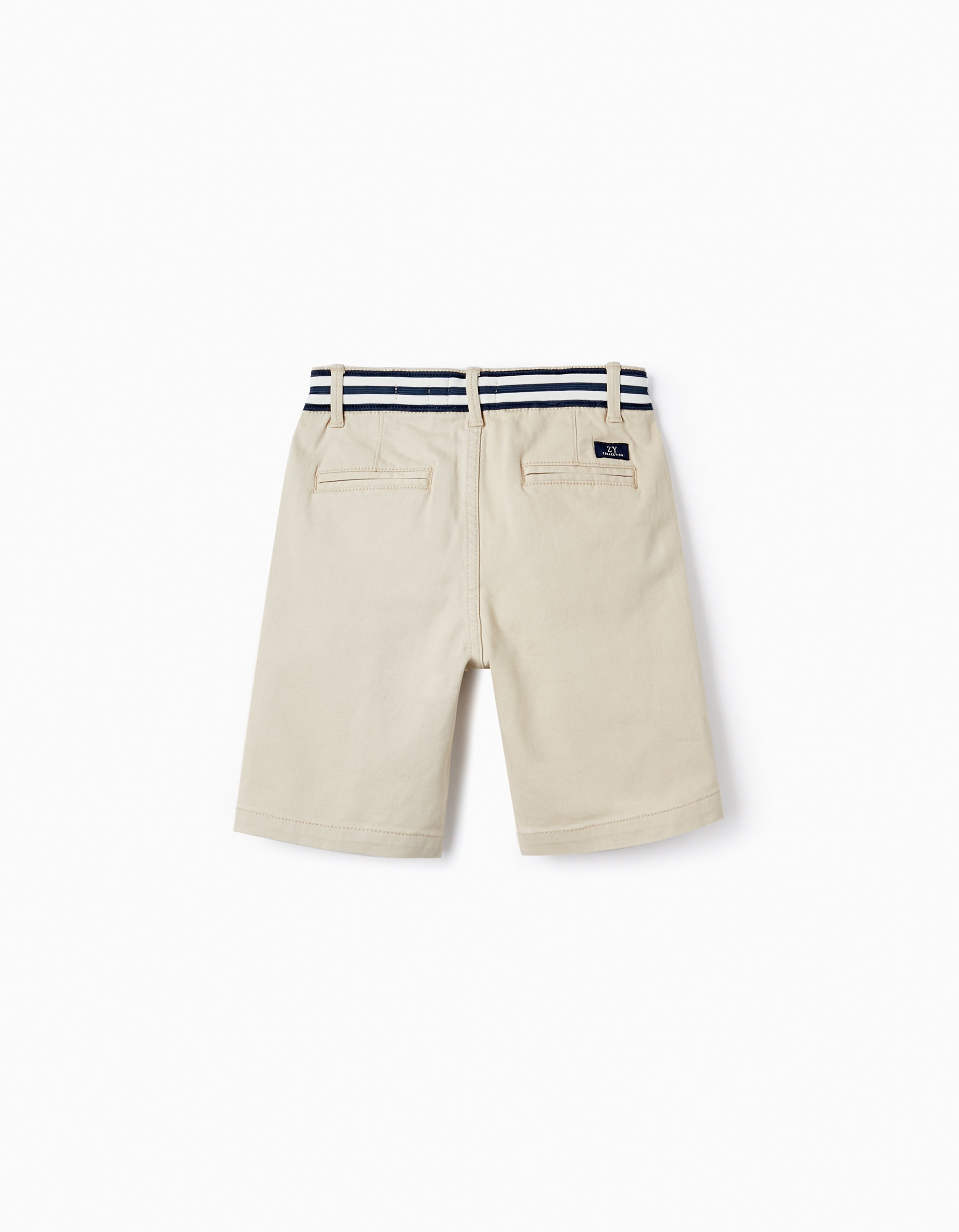 Cotton Midi Shorts for Boys, Beige