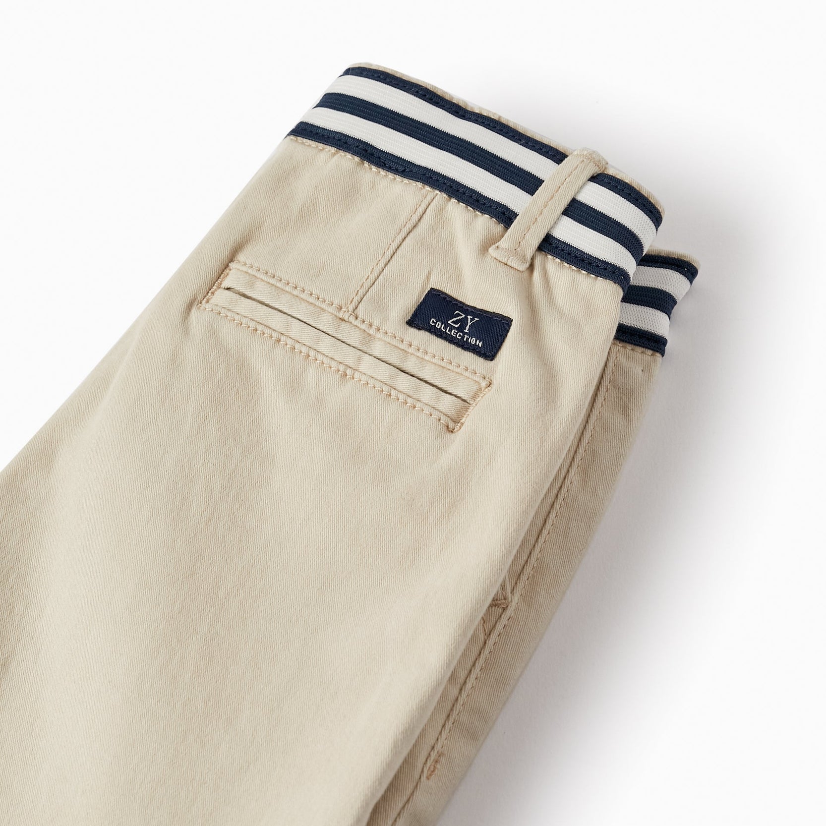 Cotton Midi Shorts for Boys, Beige