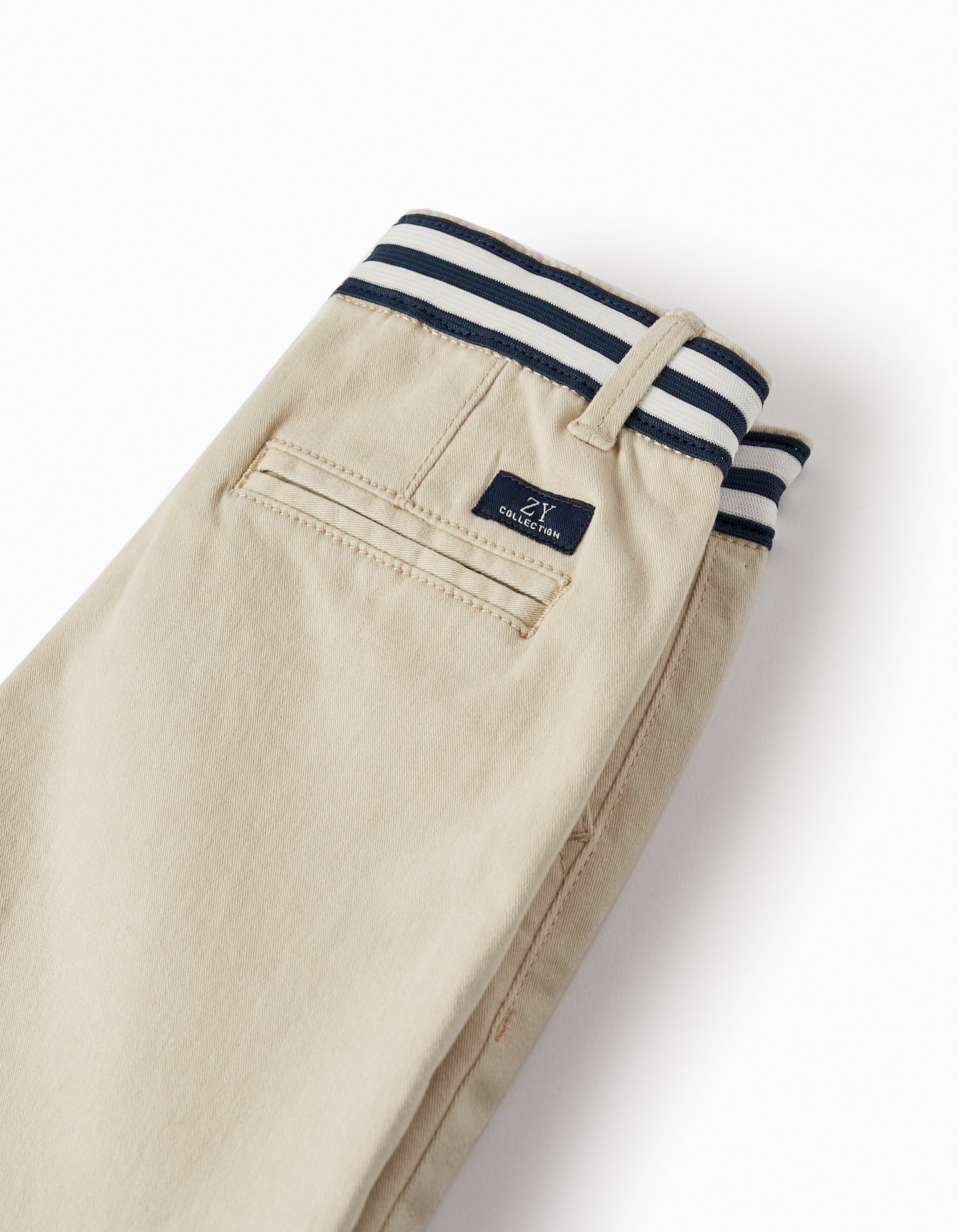 Cotton Midi Shorts for Boys, Beige