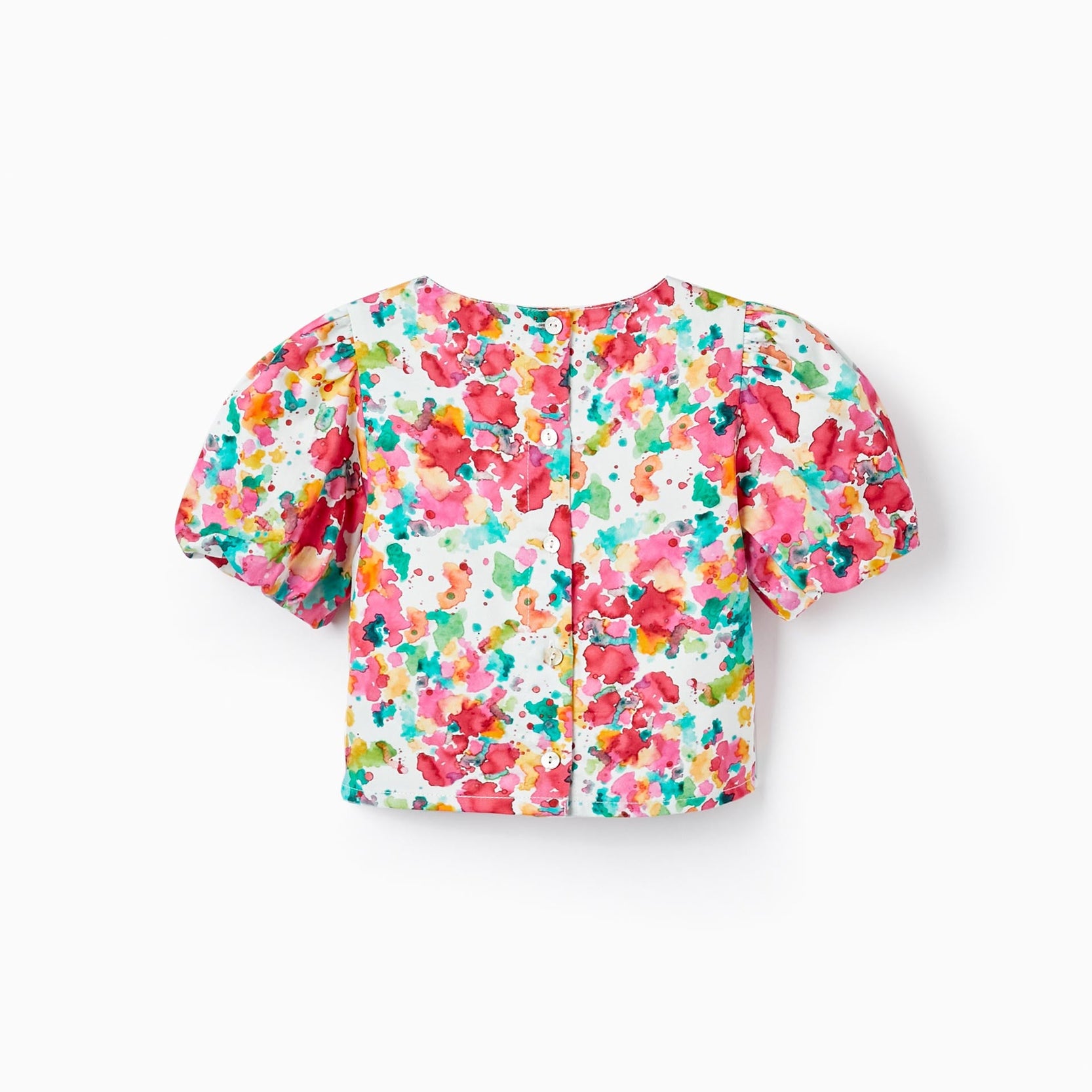 TOP PRINTED SATIN, PINK, 2/3