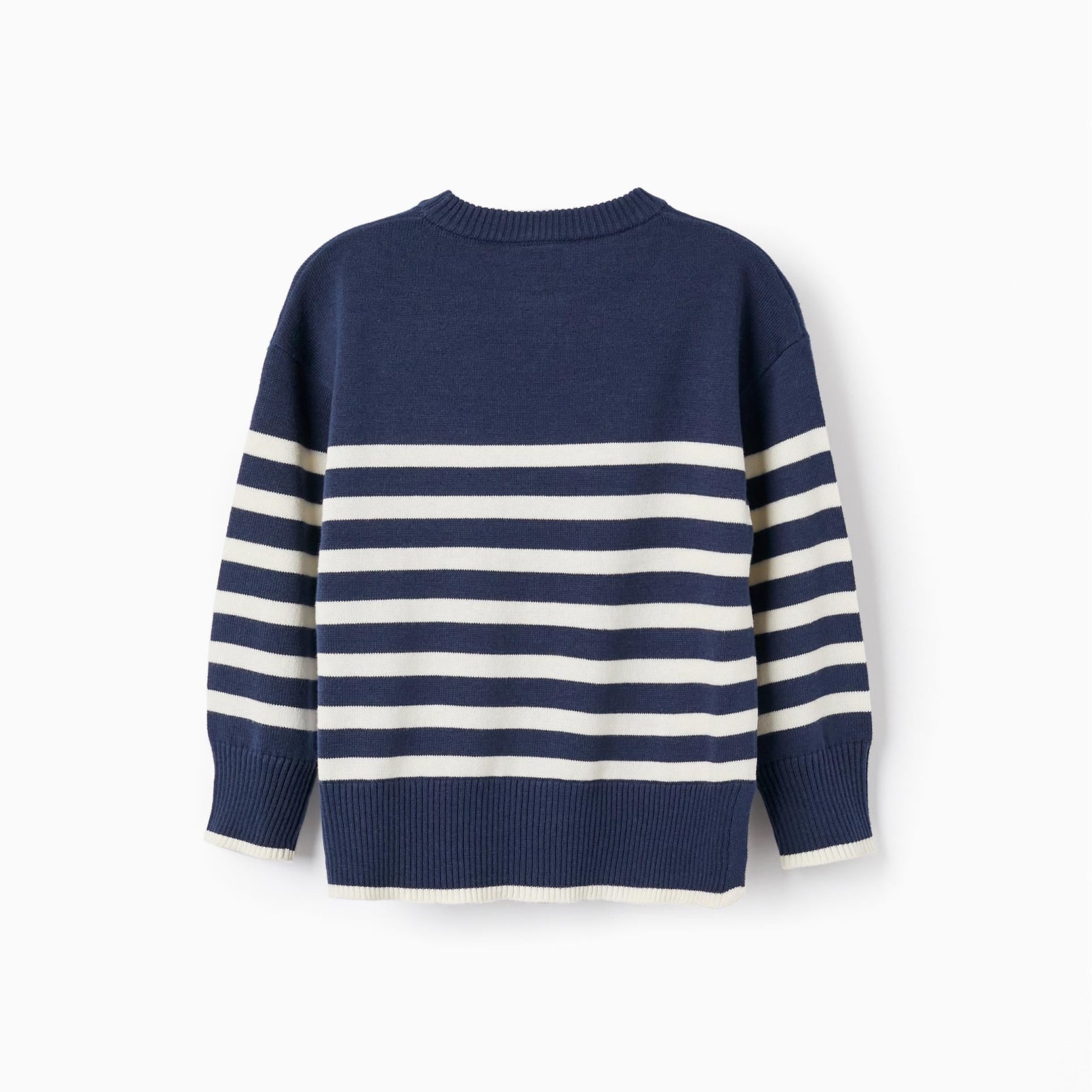 Striped Knit Jumper for Boys, Dark Blue/White