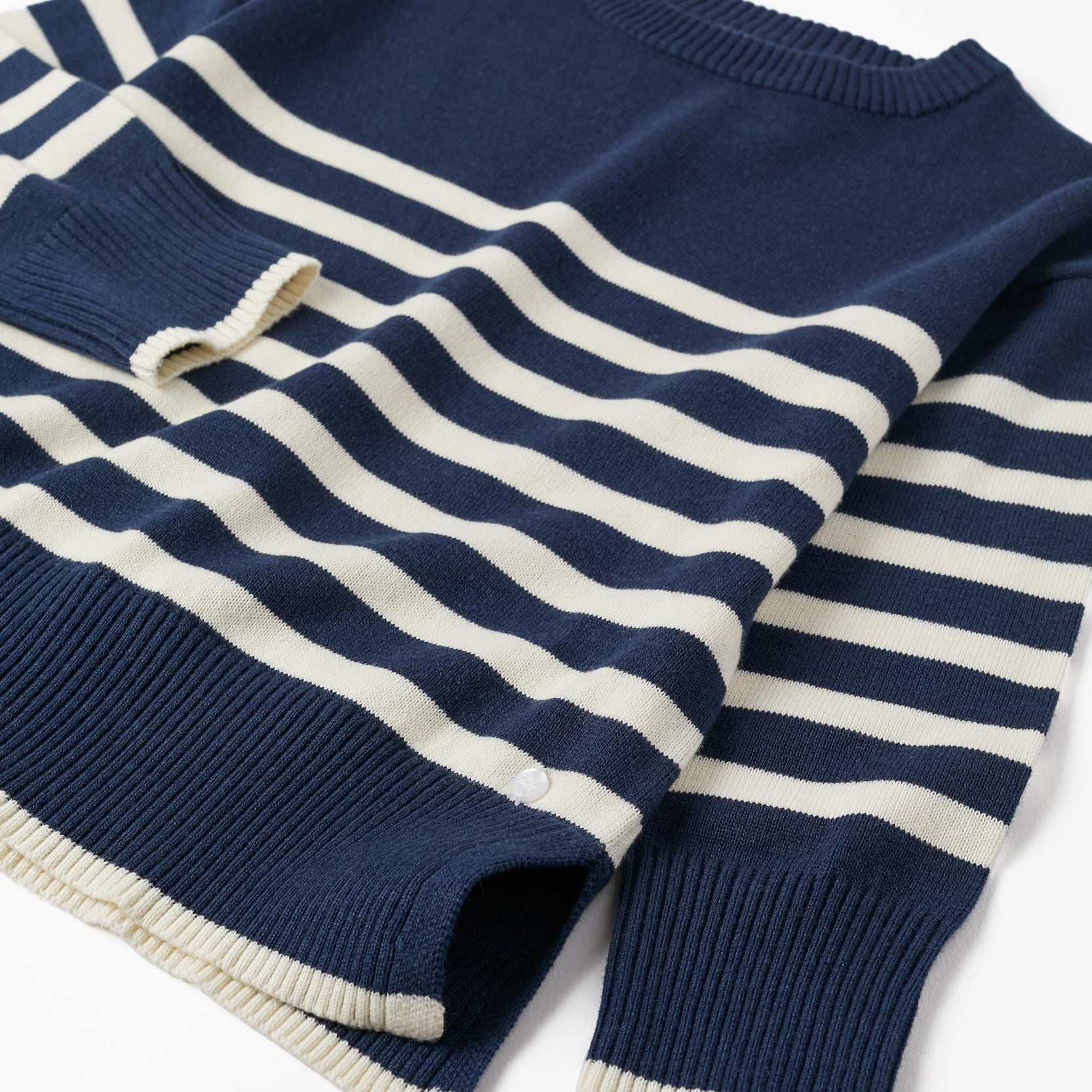 Striped Knit Jumper for Boys, Dark Blue/White