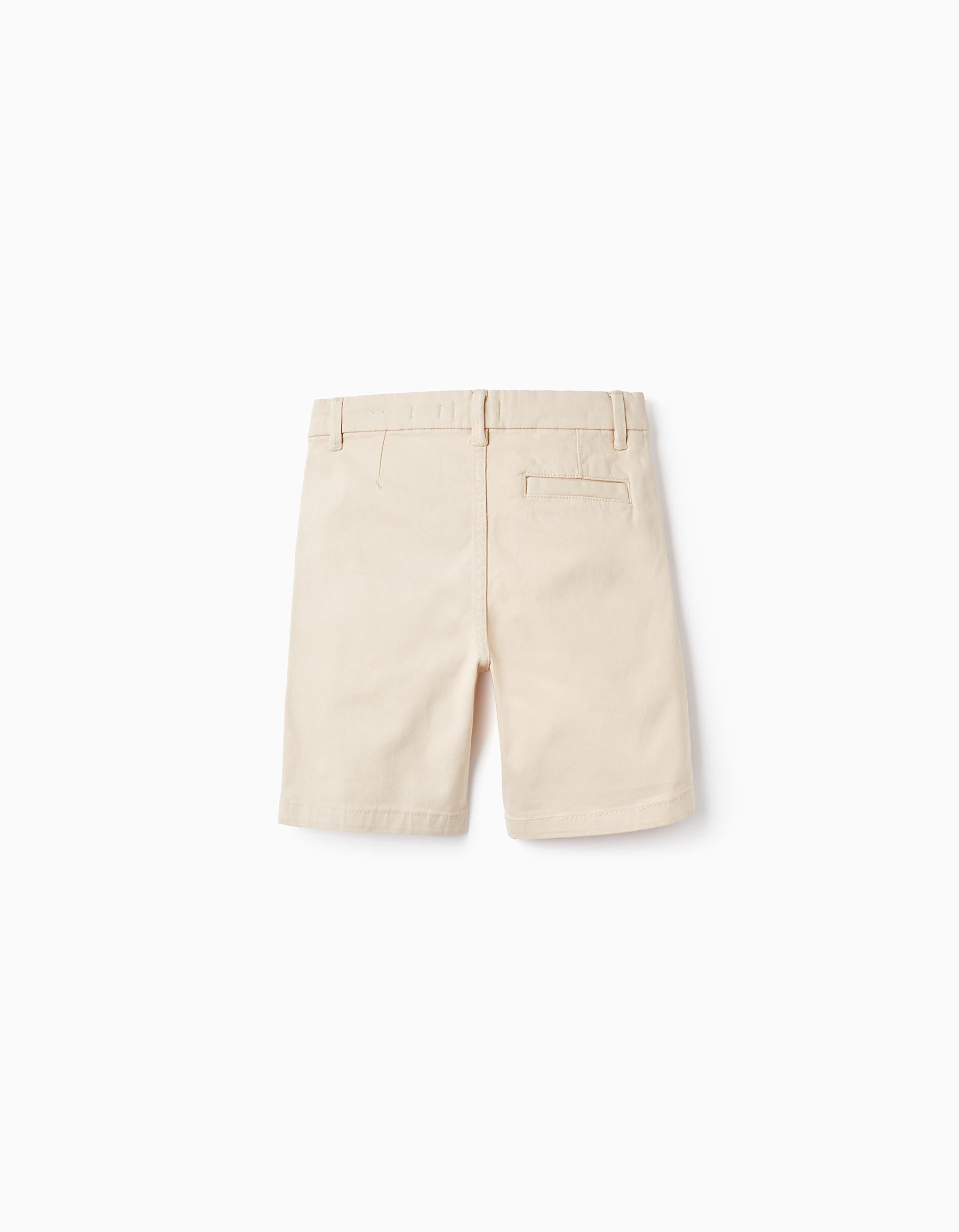 Cotton Twill Chino Shorts For Boys 'Midi', Beige