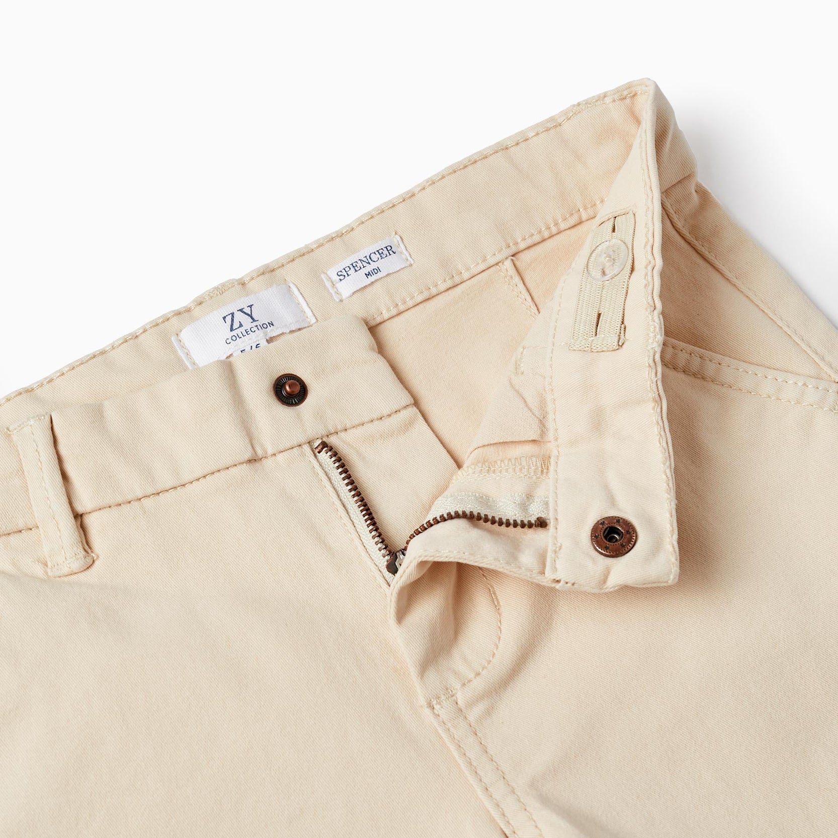 Cotton Twill Chino Shorts For Boys 'Midi', Beige
