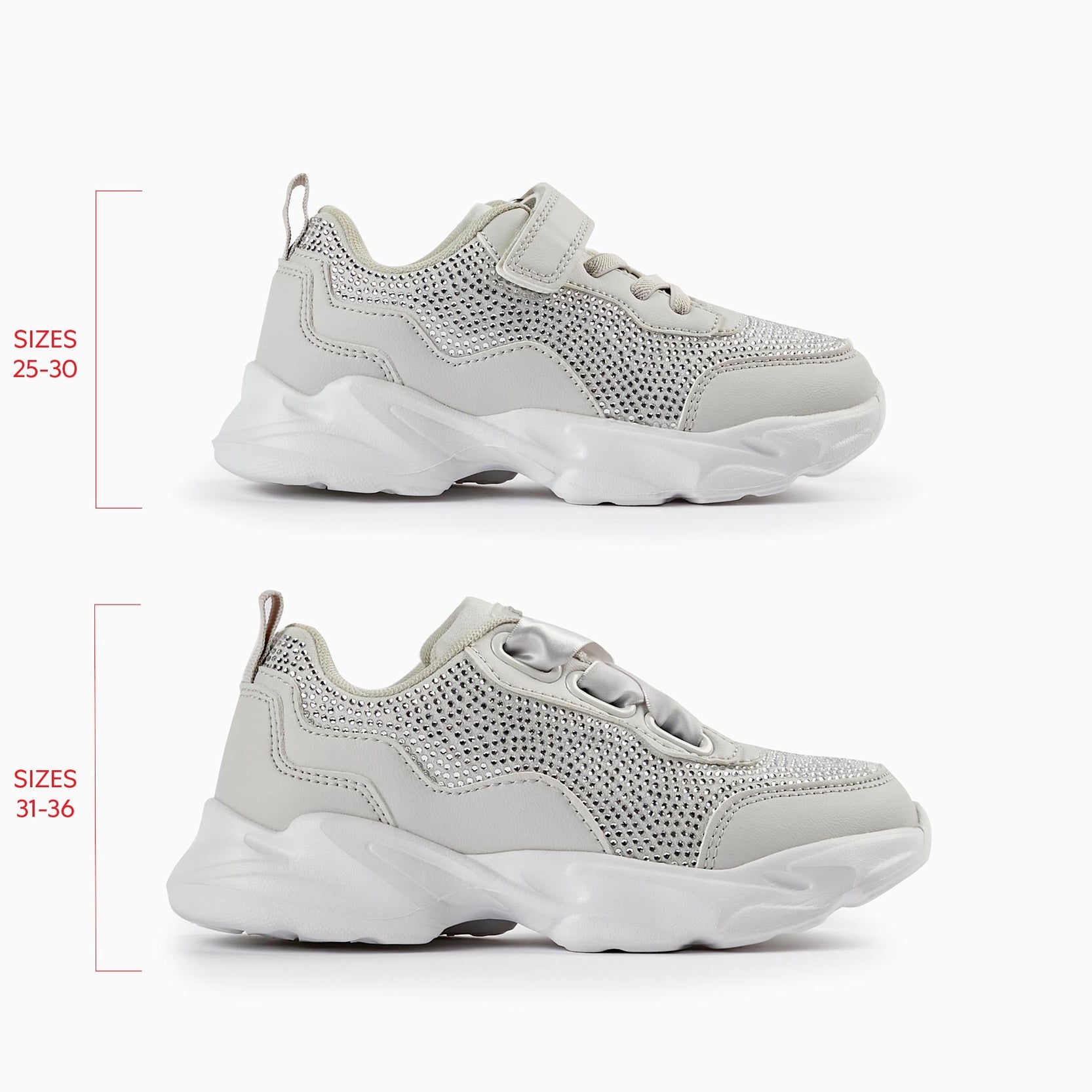 Trainers with Sparkles for Girls 'Superlight', Grey