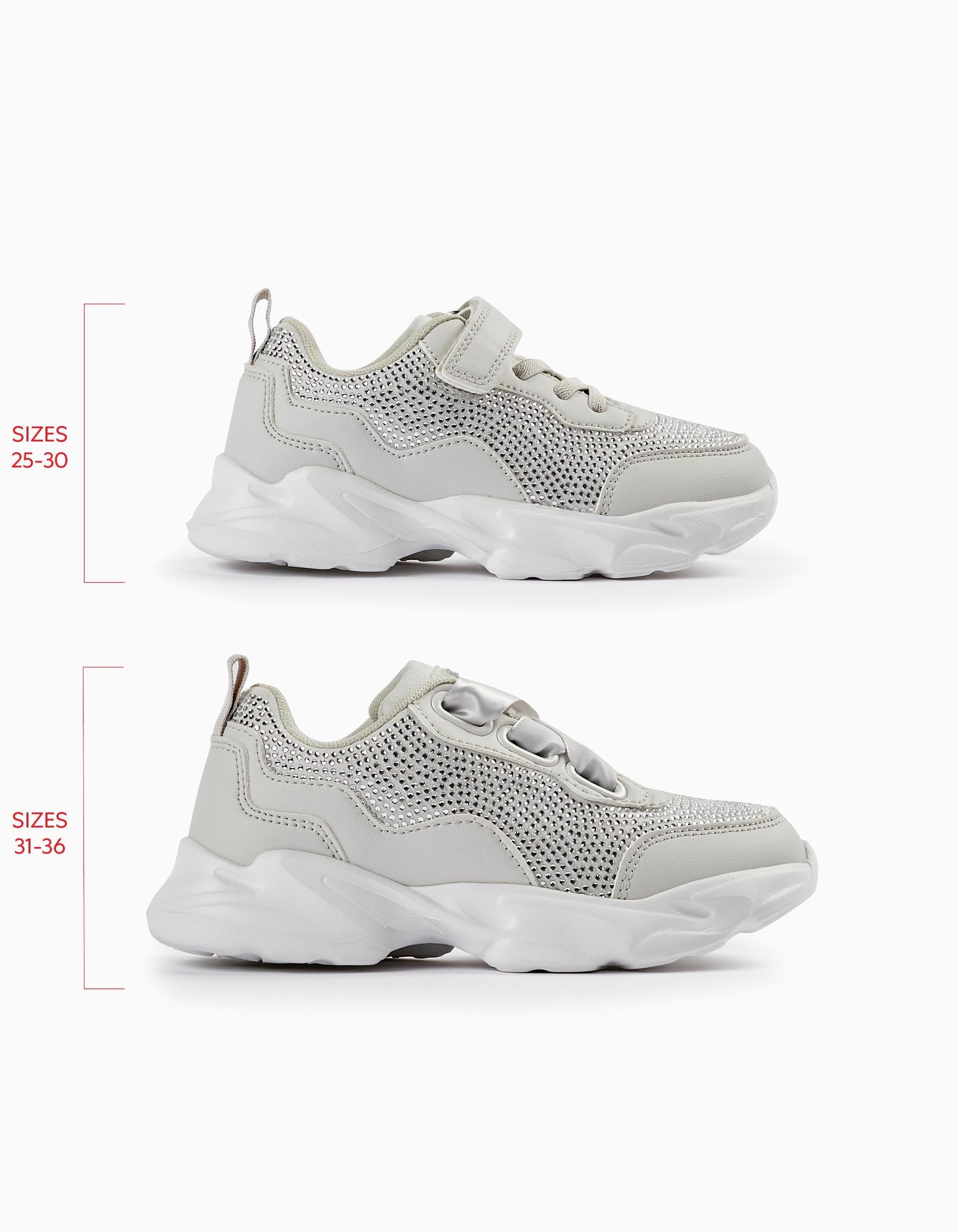 Trainers with Sparkles for Girls 'Superlight', Grey