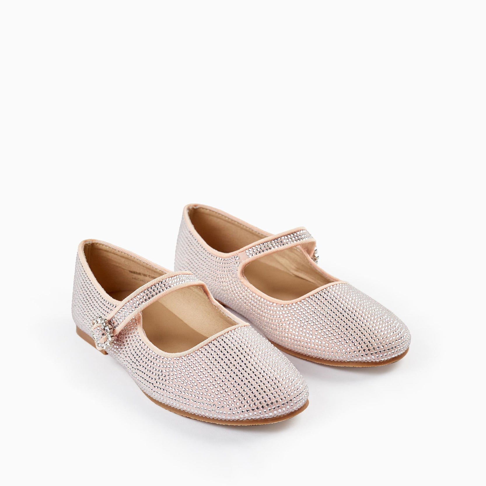 Sparkling Ballerina Flats for Girls, Light Pink