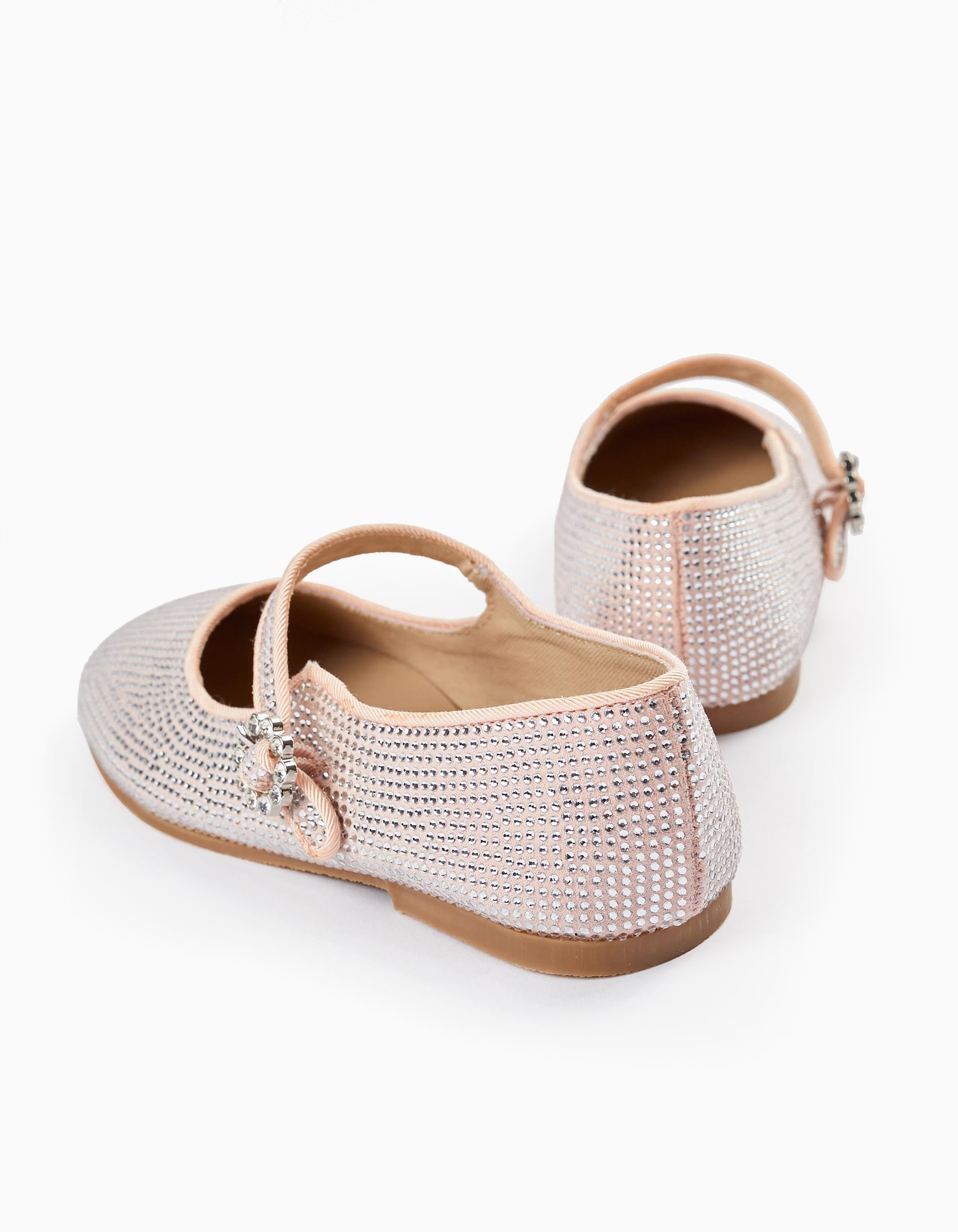 Sparkling Ballerina Flats for Girls, Light Pink