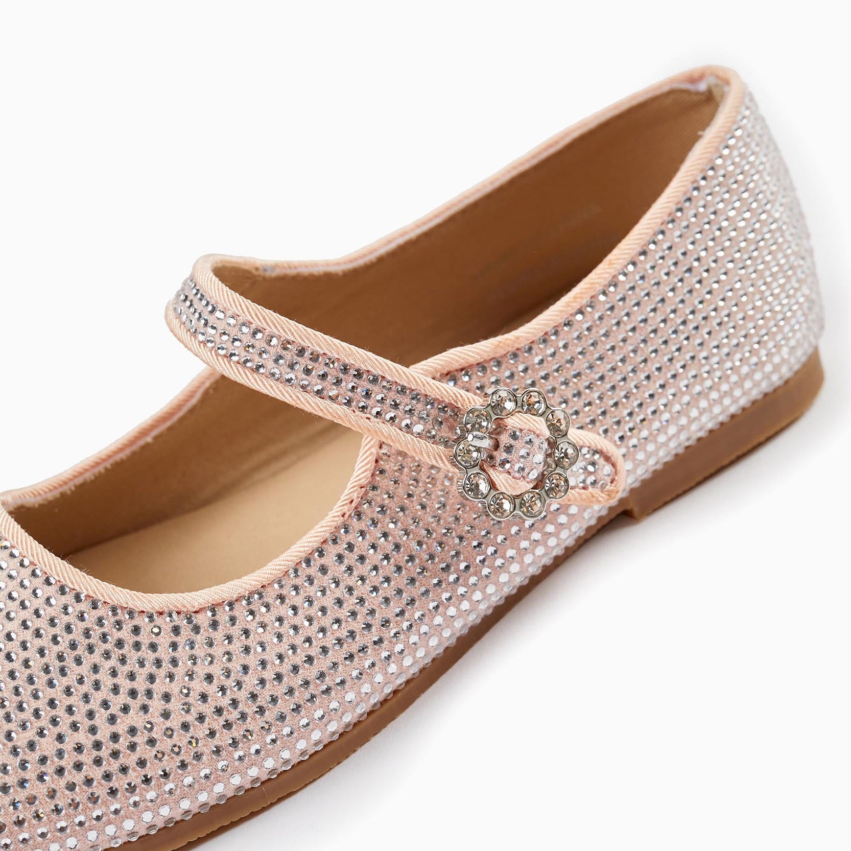 Sparkling Ballerina Flats for Girls, Light Pink