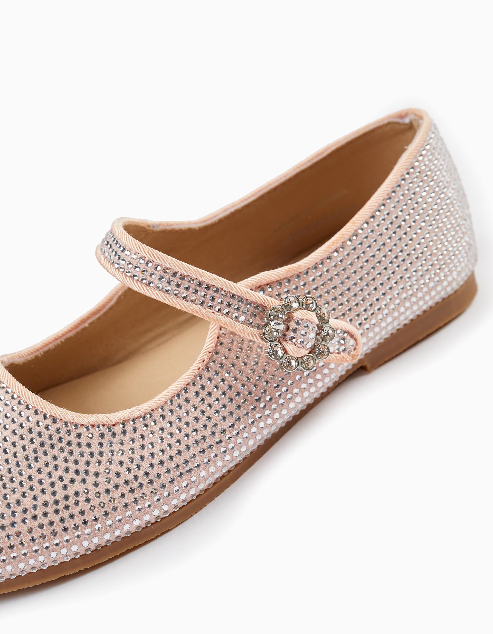 Sparkling Ballerina Flats for Girls, Light Pink