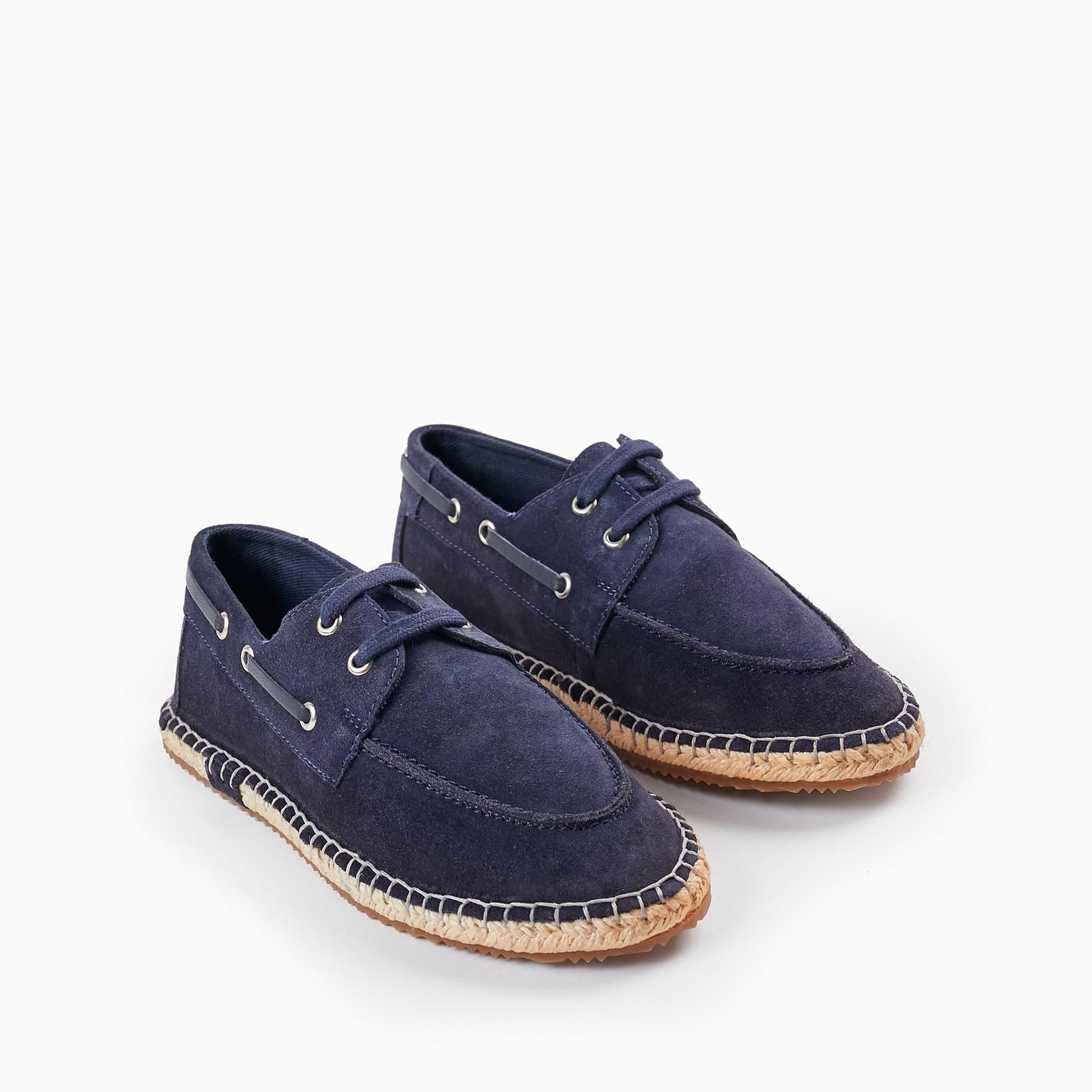 Leather Moccasin Shoes for Boys, Dark Blue