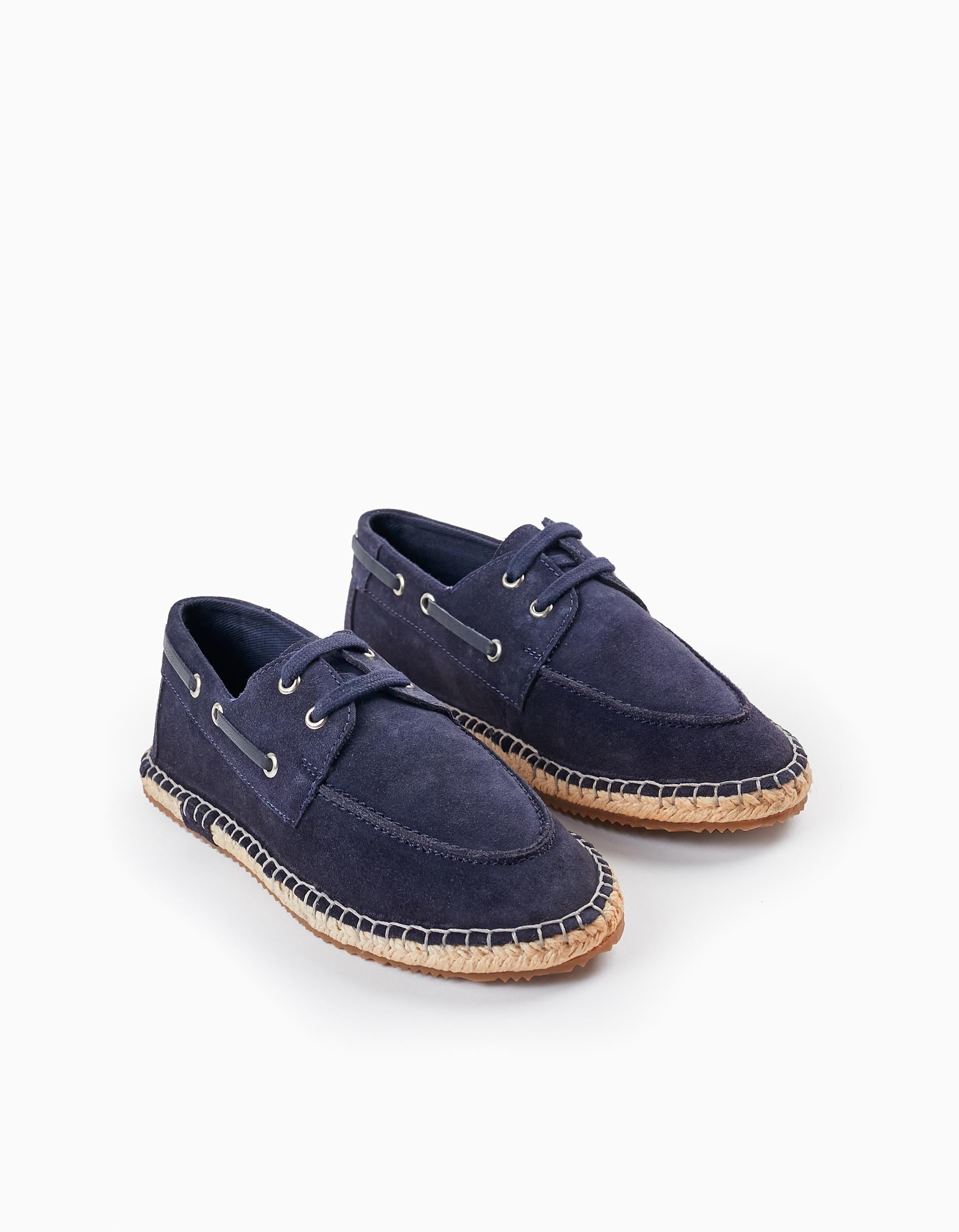 Leather Moccasin Shoes for Boys, Dark Blue