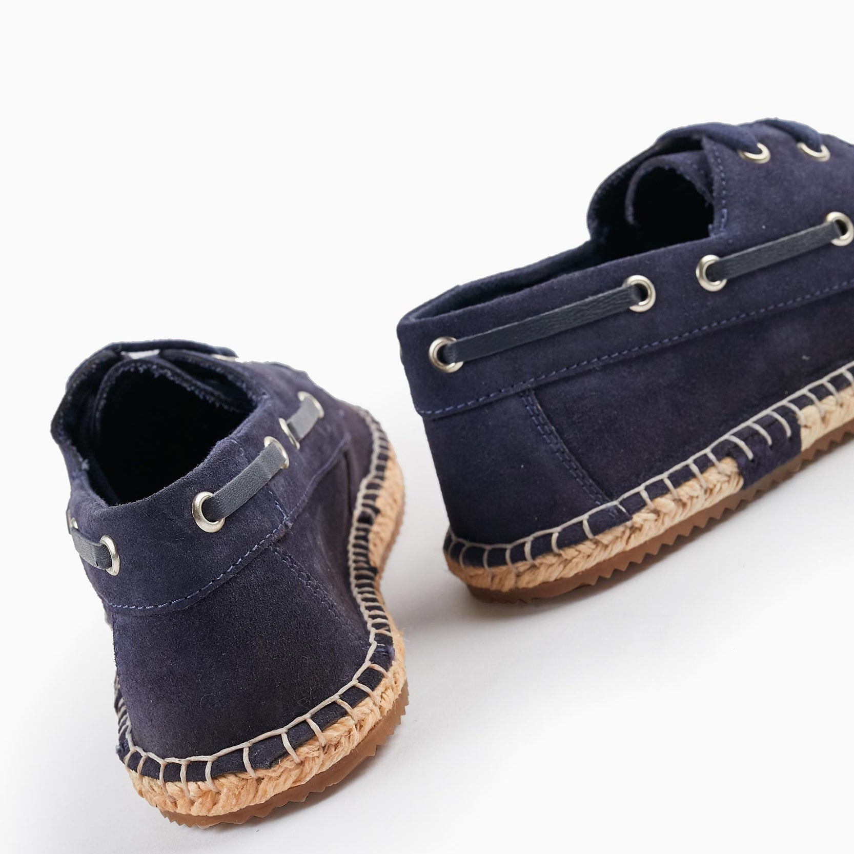 Leather Moccasin Shoes for Boys, Dark Blue
