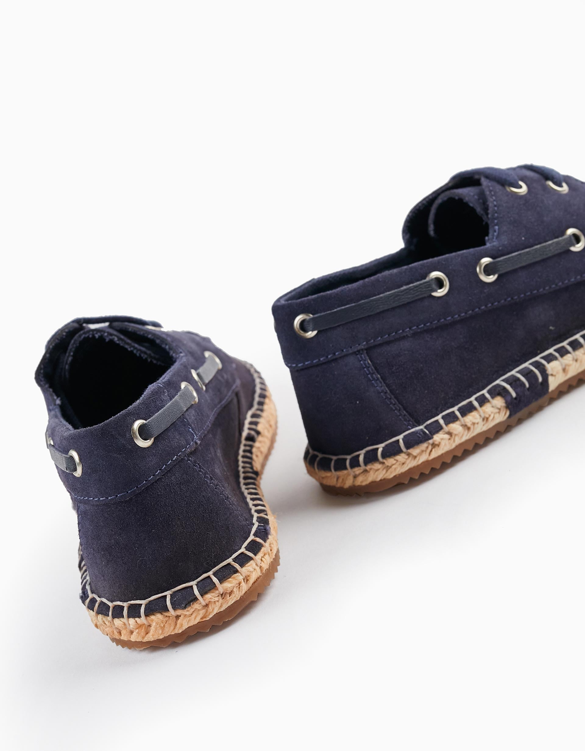 Leather Moccasin Shoes for Boys, Dark Blue