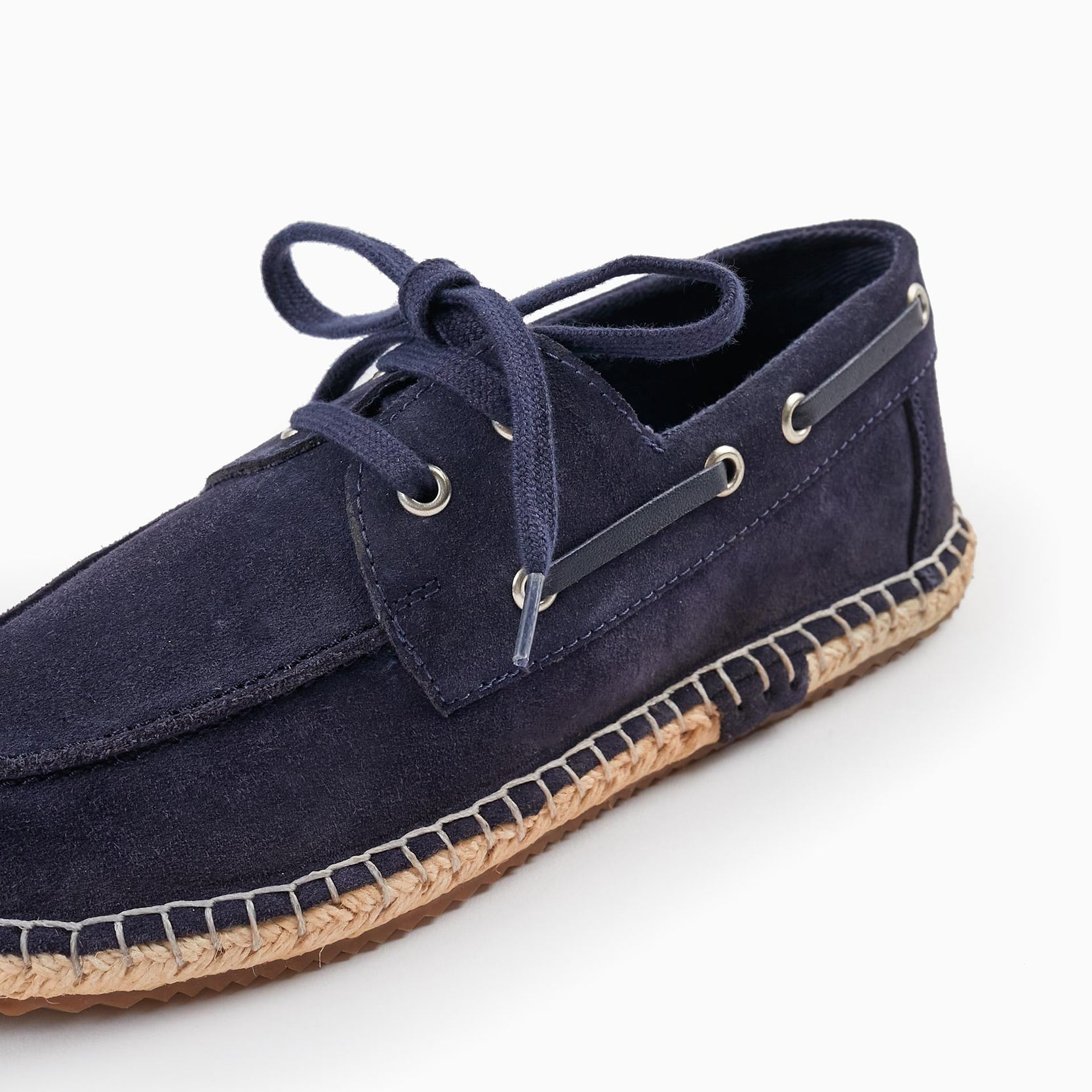Leather Moccasin Shoes for Boys, Dark Blue