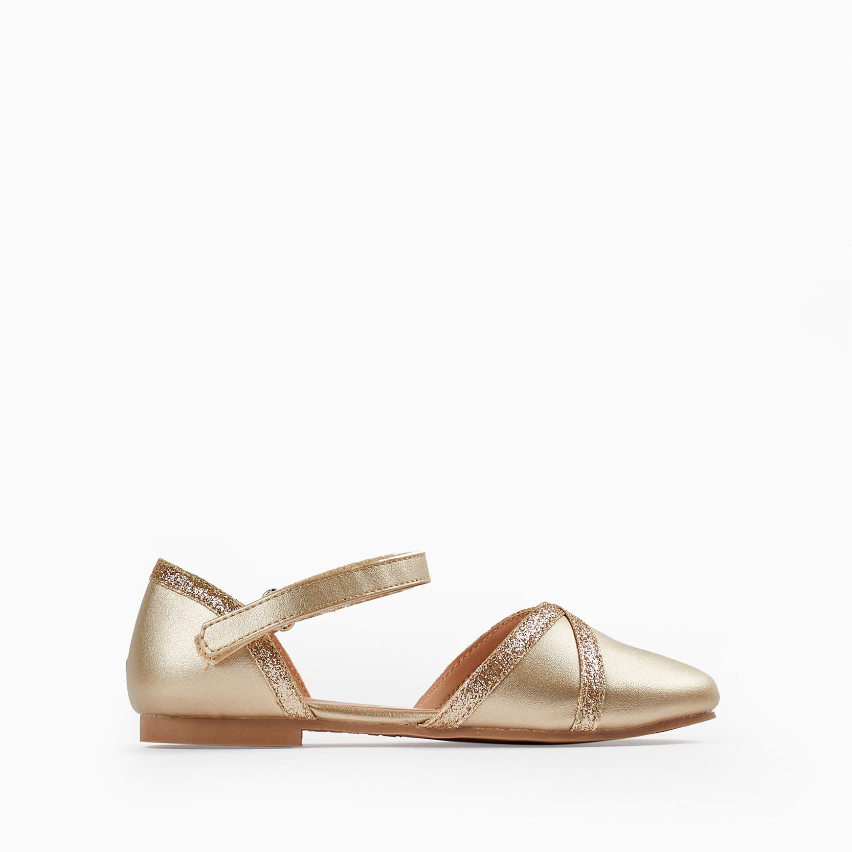 Ballerina Flats with Glitter for Girls, Gold