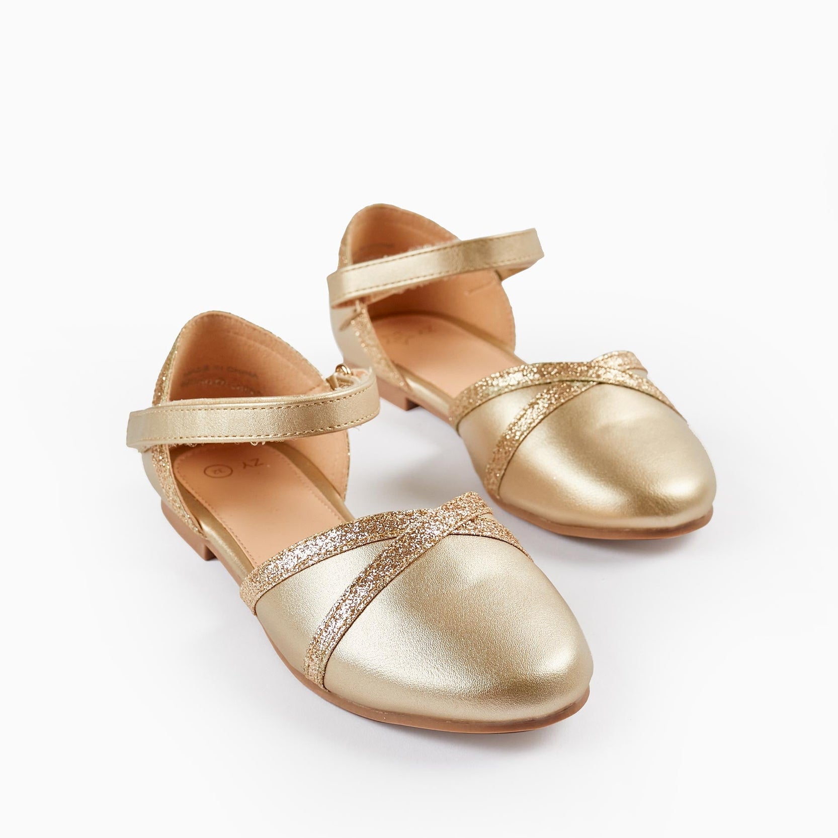 Ballerina Flats with Glitter for Girls, Gold