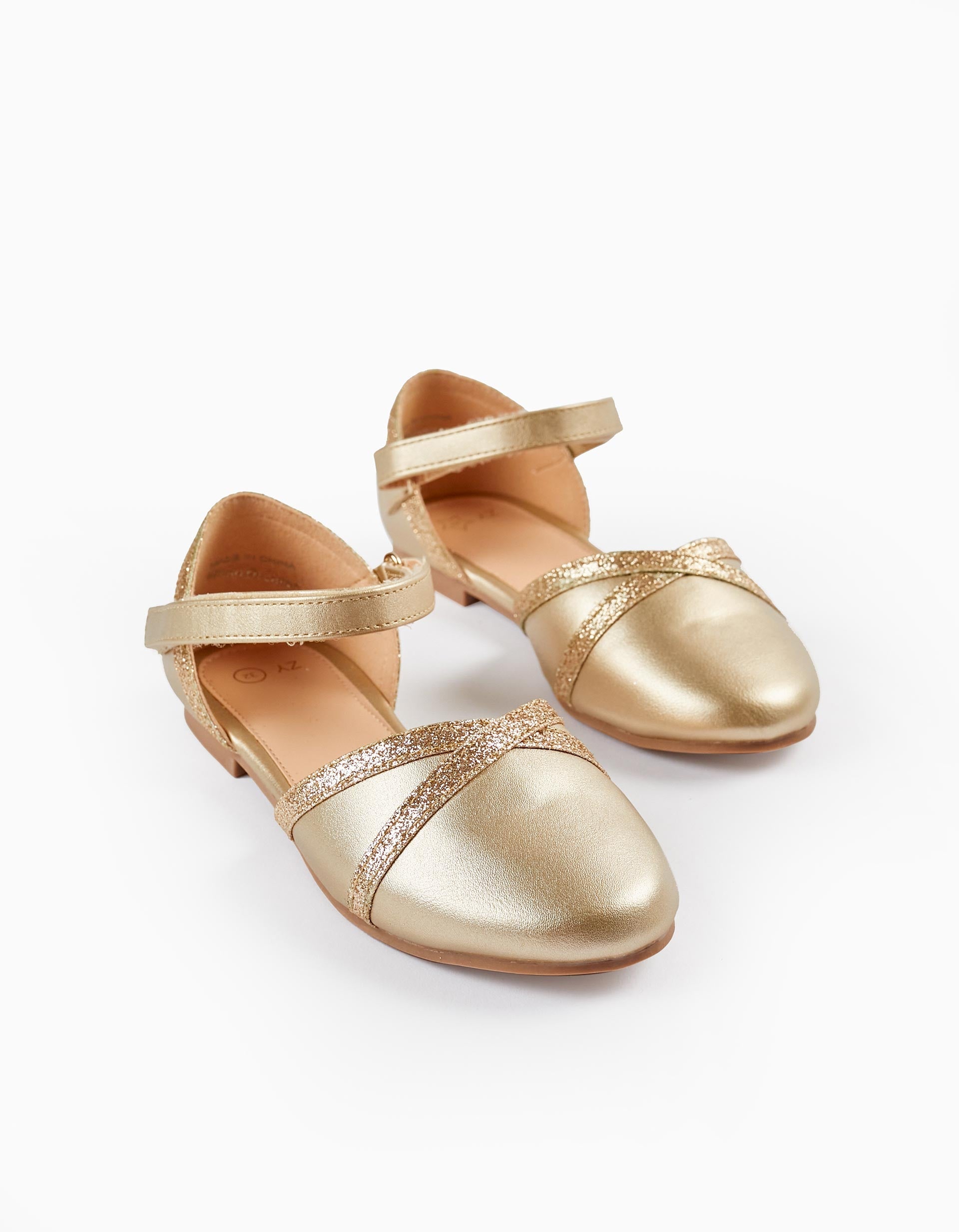 Ballerina Flats with Glitter for Girls, Gold