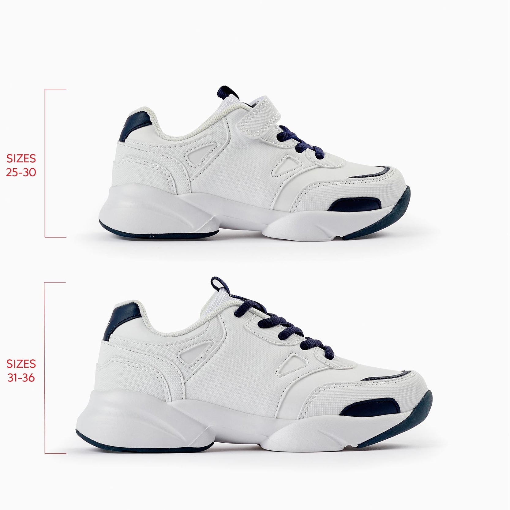 Trainers for Boys, White/Dark Blue